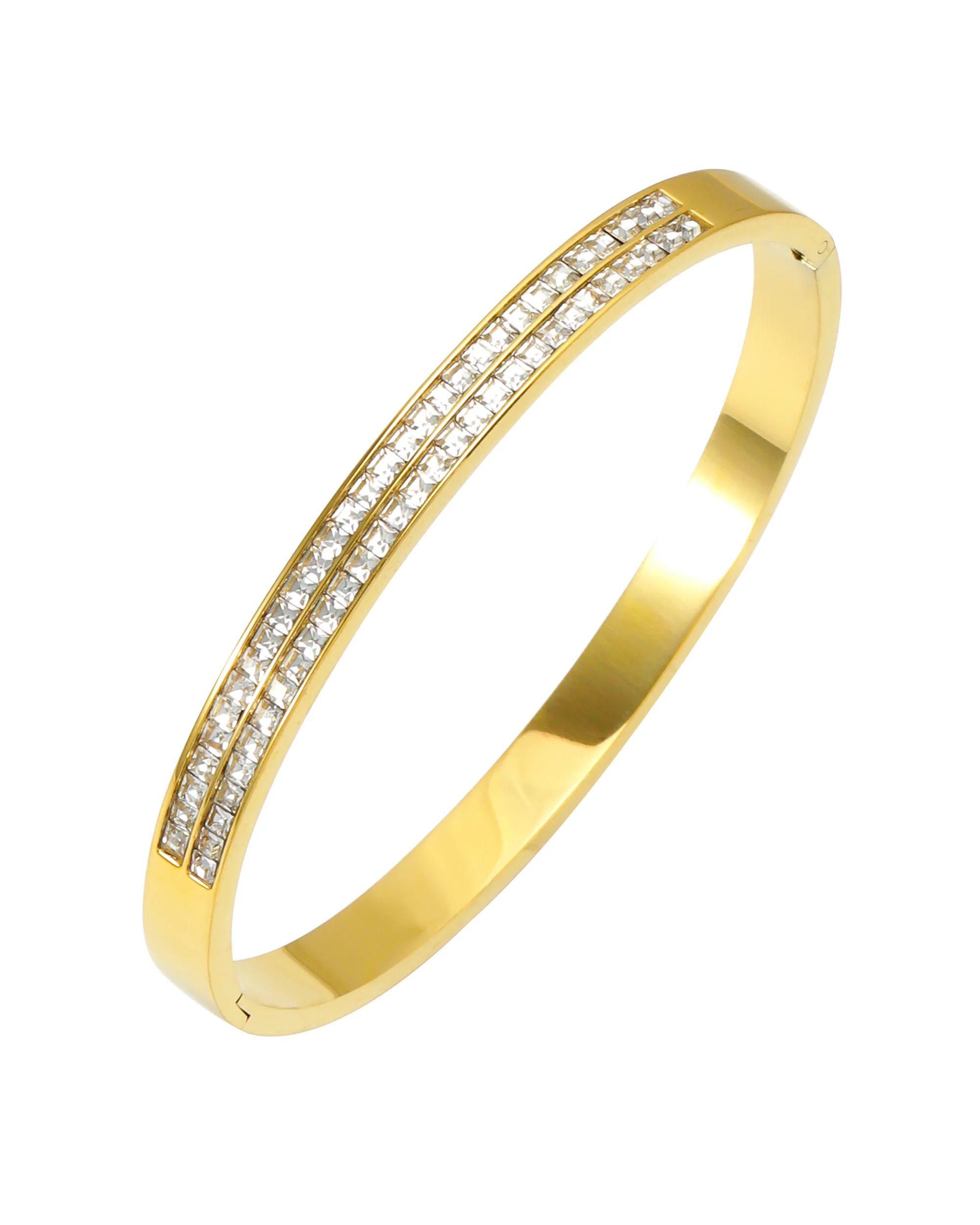 JONC ACIER DORE DOUBLE - BRILLANCE & ELEGANCE