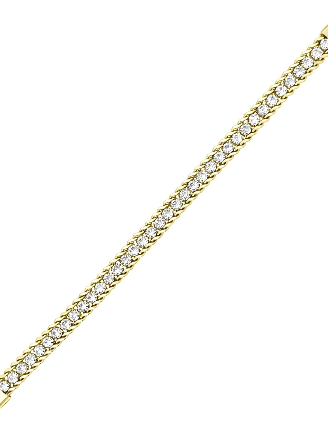 BRACELET RIVIERE EN ACIER DORE