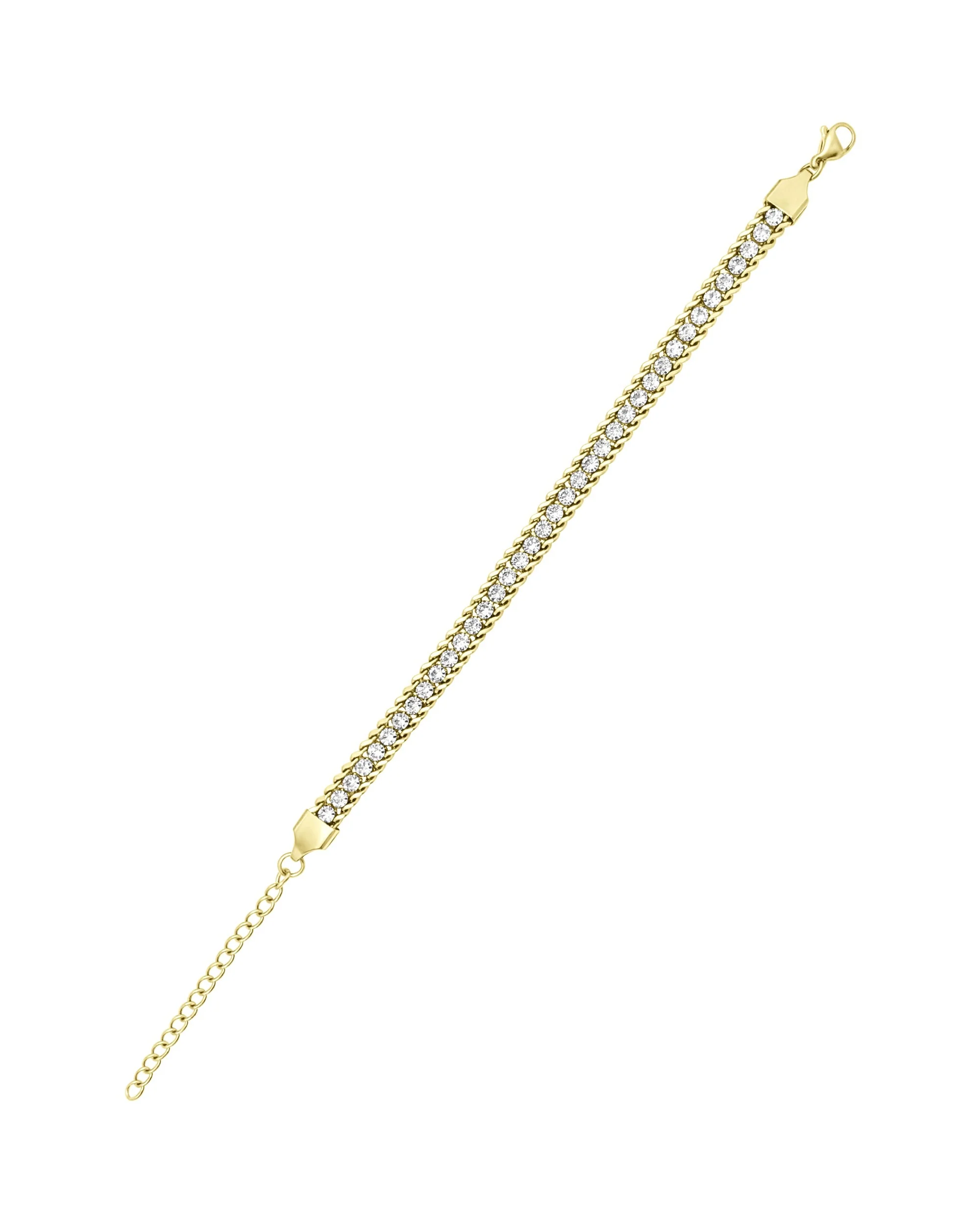 BRACELET RIVIERE EN ACIER DORE - Image 3