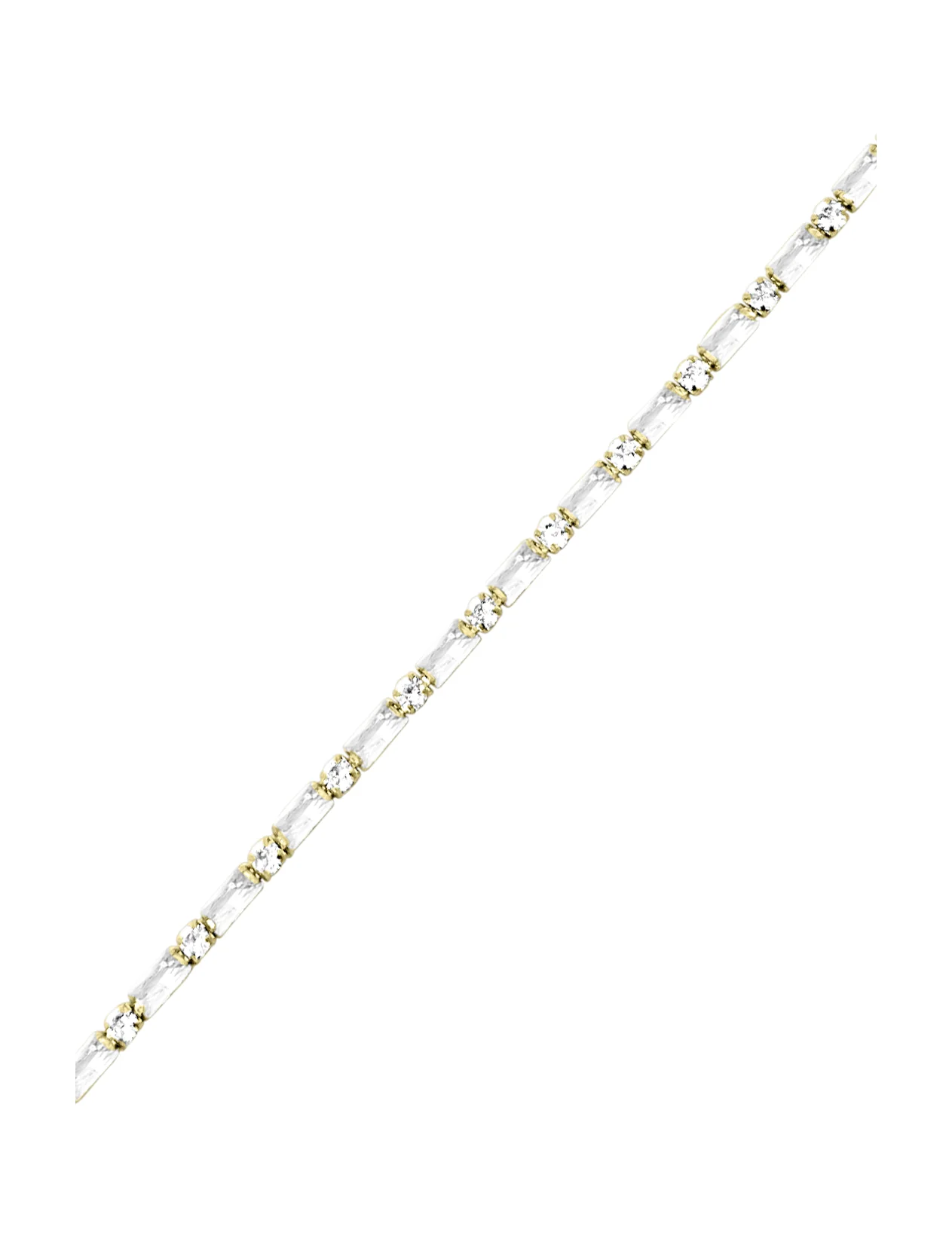 BRACELET RIVIERE EN ACIER DORE ZIRCONIUM BLANC