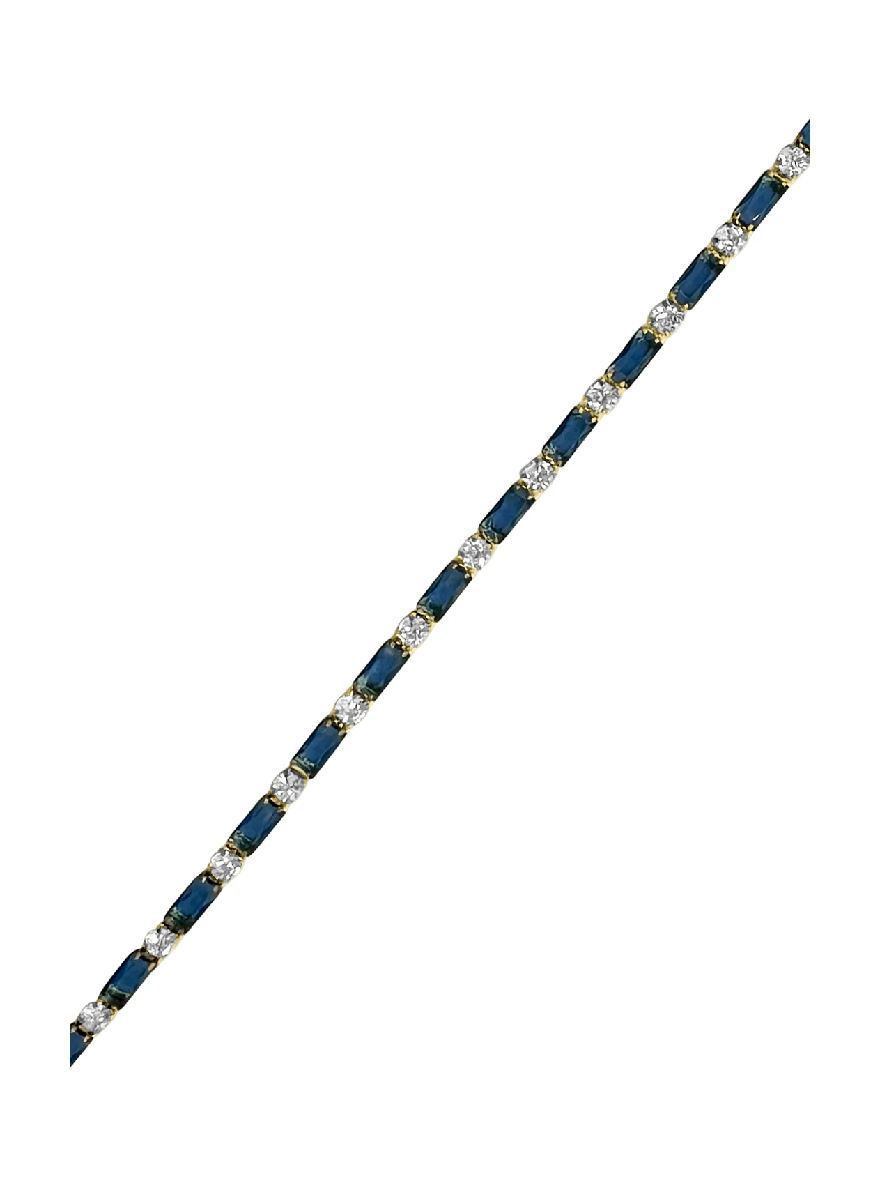 BRACELET RIVIERE EN ACIER DORE ZIRCONIUM SAPHIR