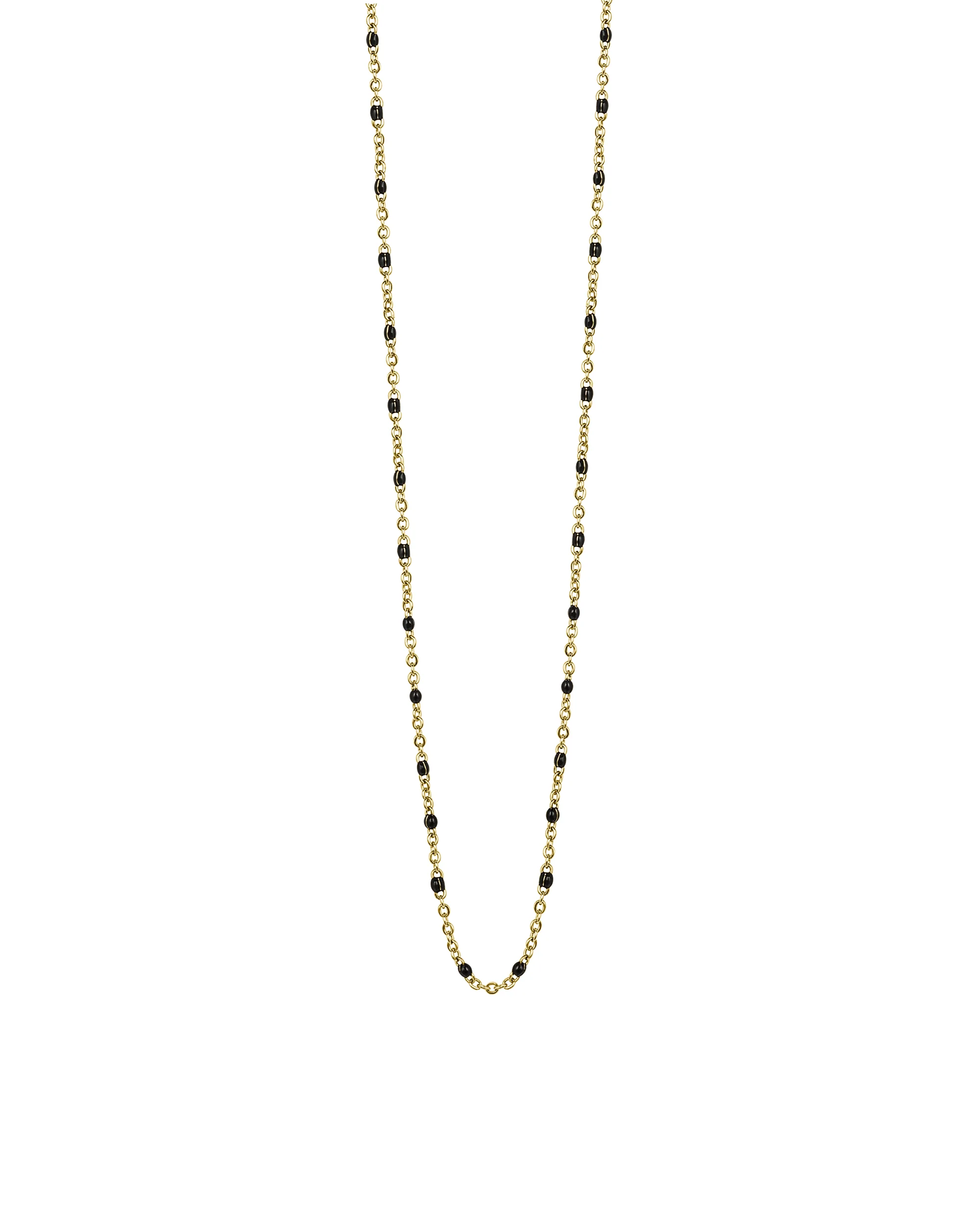 CHAINE EN ACIER DORE AVEC BILLES NOIRES