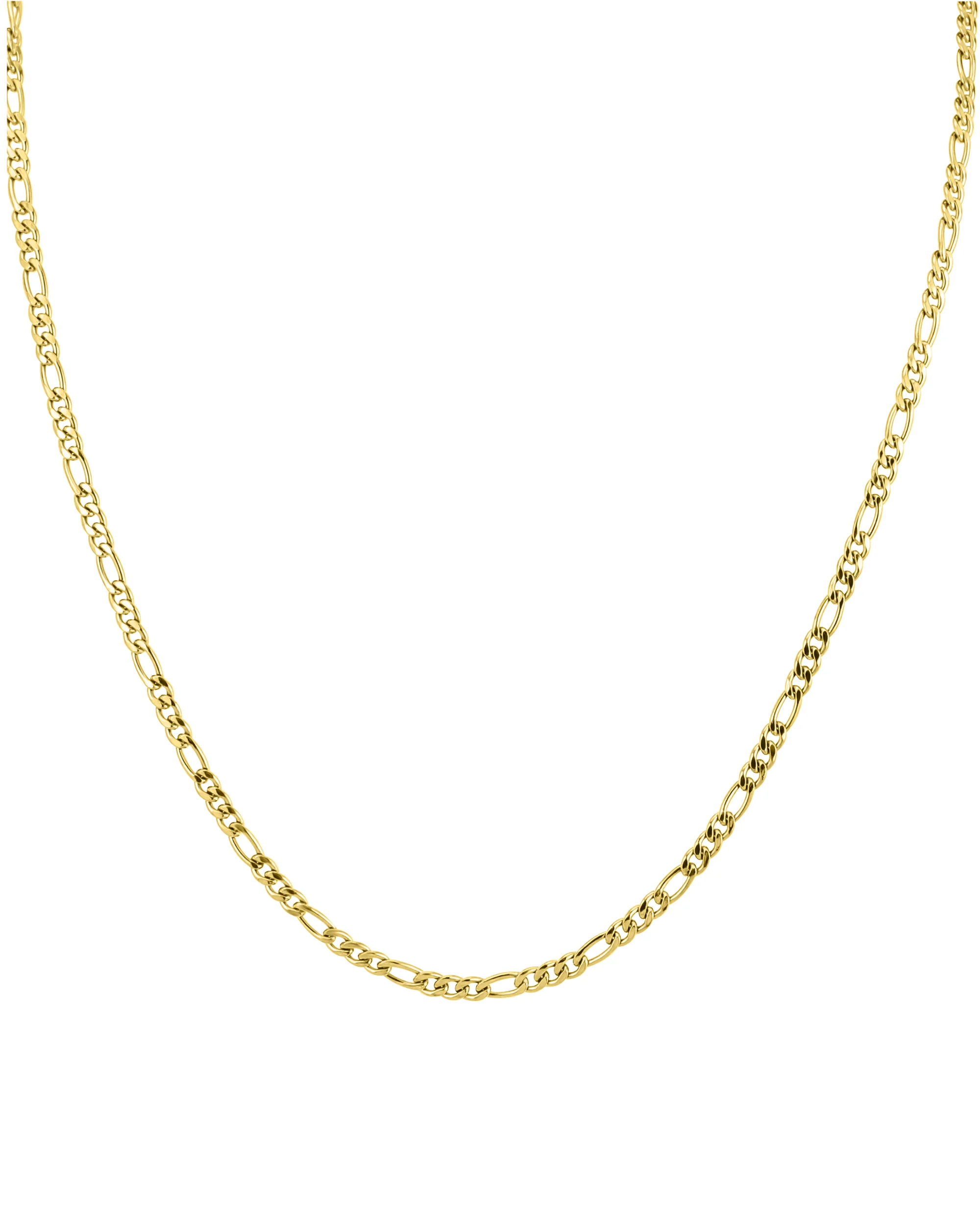 CHAINE EN ACIER DORE MAILLE FIGARO 3 MM