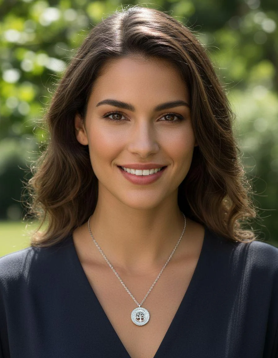 COLLIER EN ACIER ARBRE DE VIE ET STRASS - Image 2