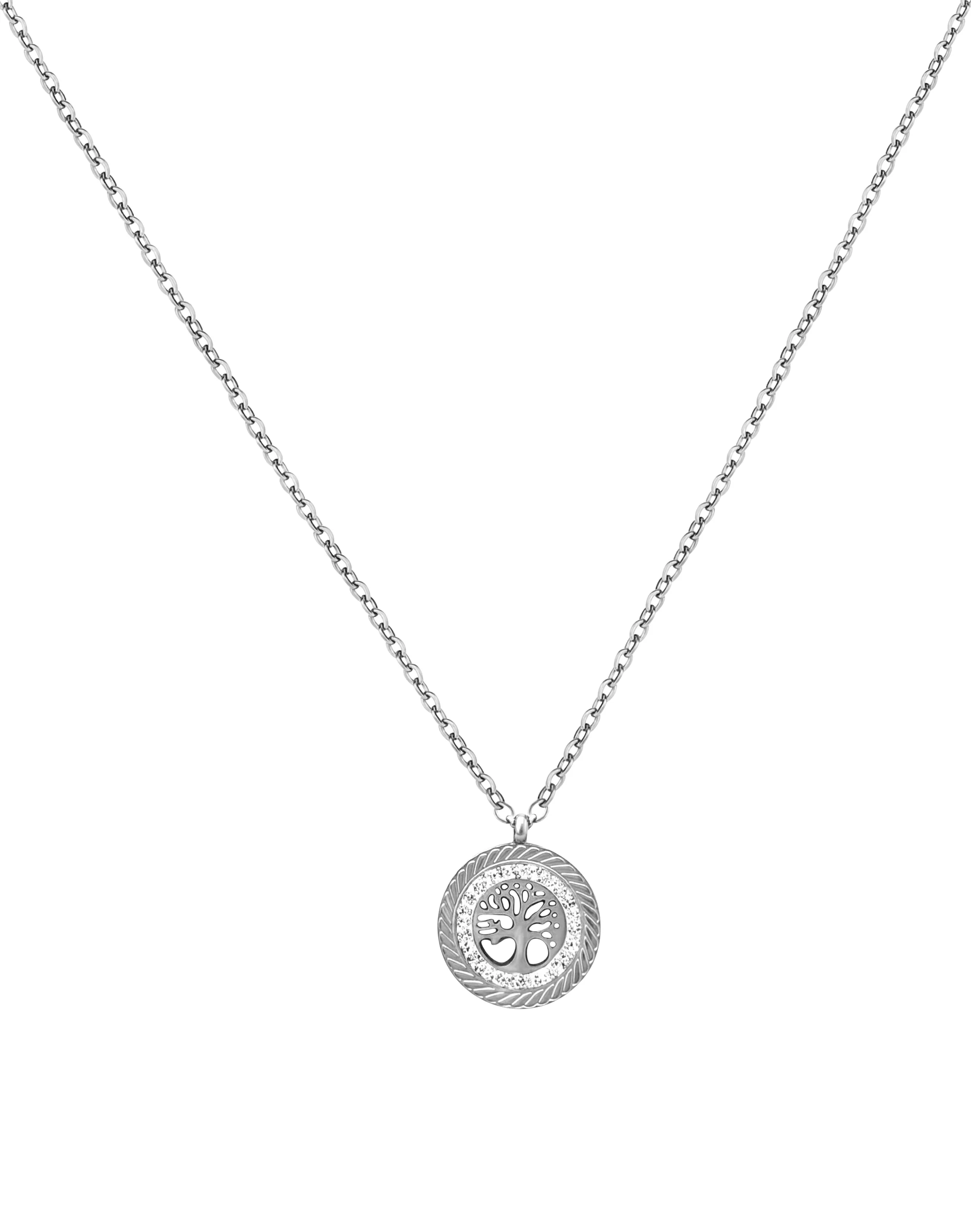 COLLIER EN ACIER ARBRE DE VIE ET STRASS - Image 3