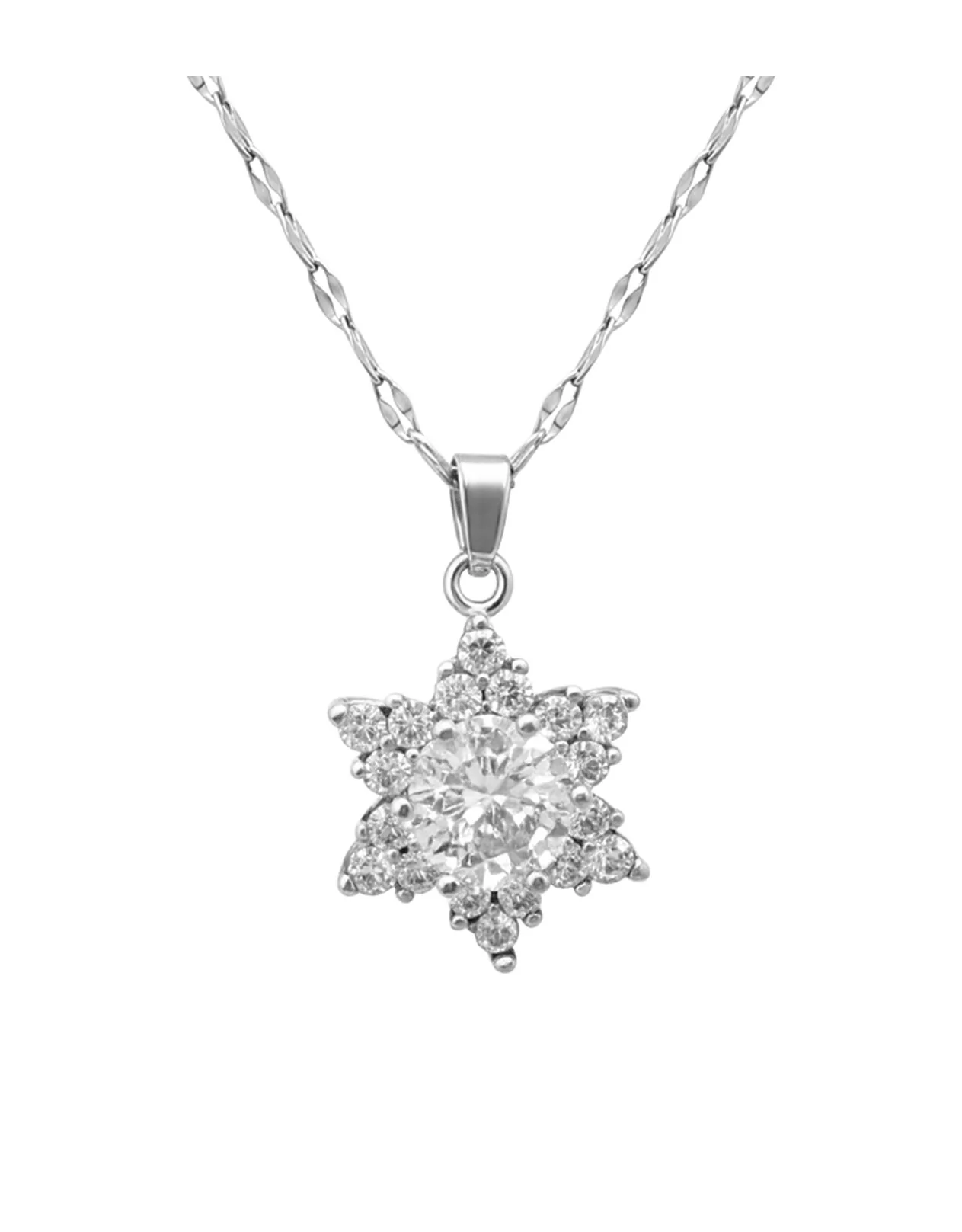 COLLIER EN ACIER PENDENTIF ETOILE AVEC ZIRCONIUM - Image 4