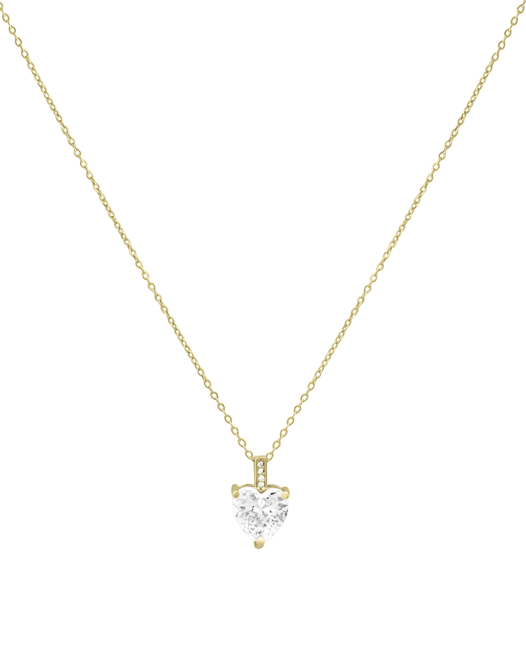 COLLIER EN ACIER DORE AVEC COEUR ZIRCONIUM - Image 3