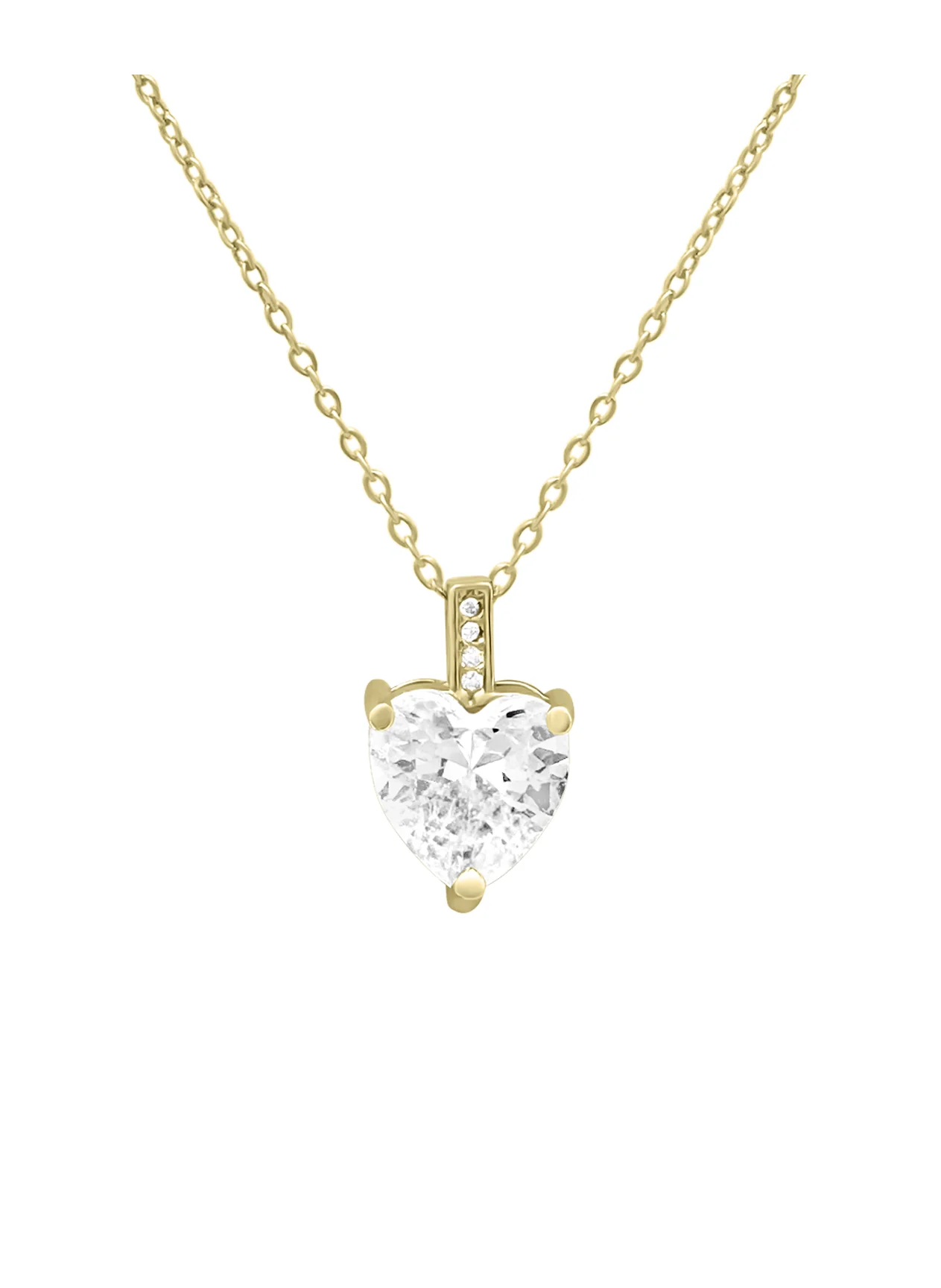 COLLIER EN ACIER DORE AVEC COEUR ZIRCONIUM - Image 4