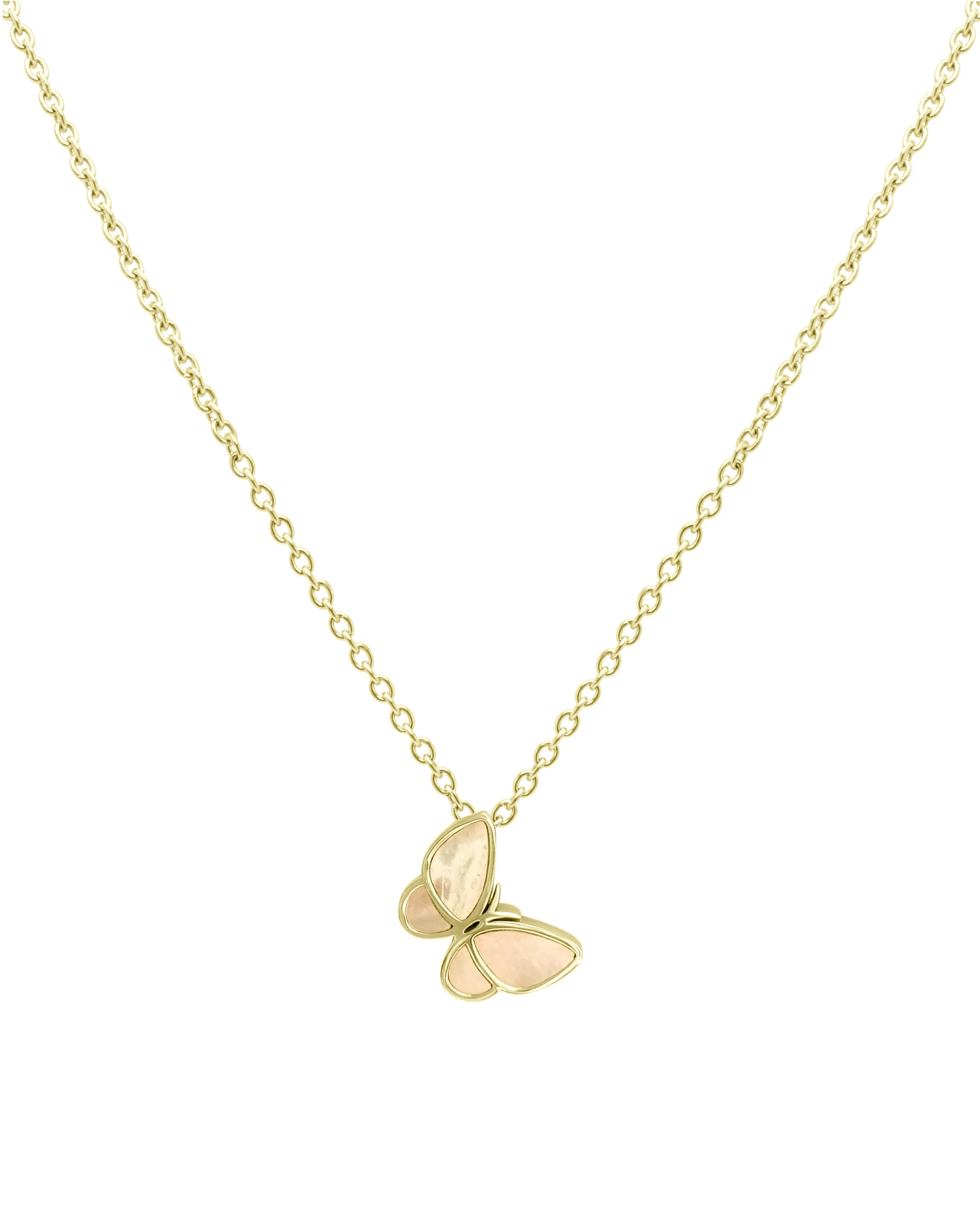 COLLIER EN ACIER DORE AVEC PAPILLON NACRE - Image 3