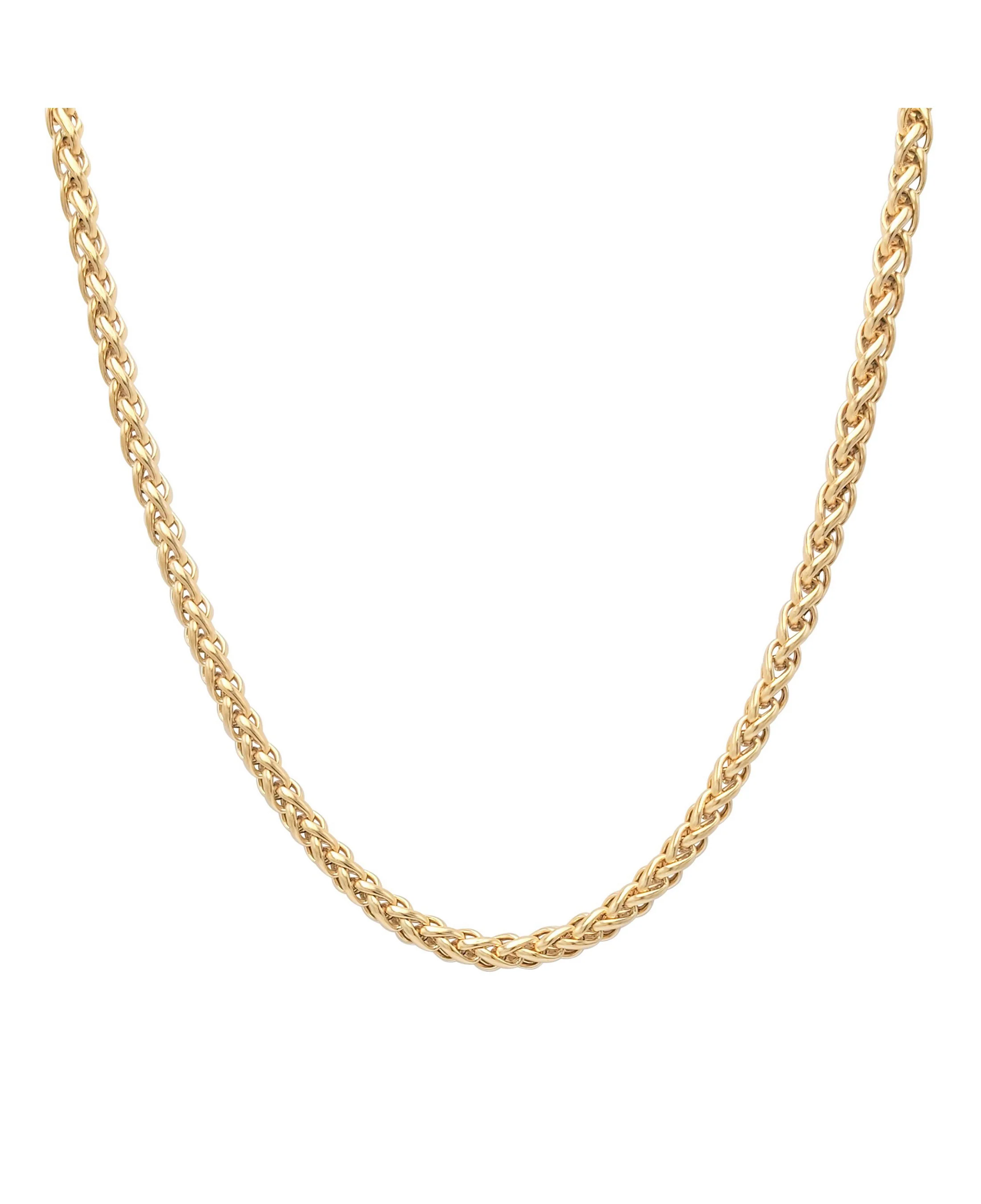 COLLIER EN ACIER DORE MAILLE PALMIER
