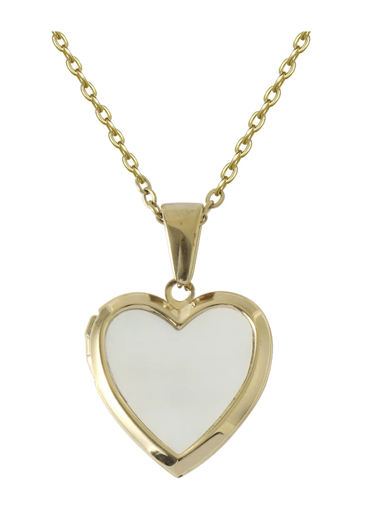 COLLIER EN ACIER DORE AVEC MEDAILLON COEUR PORTE - PHOTO - Image 4