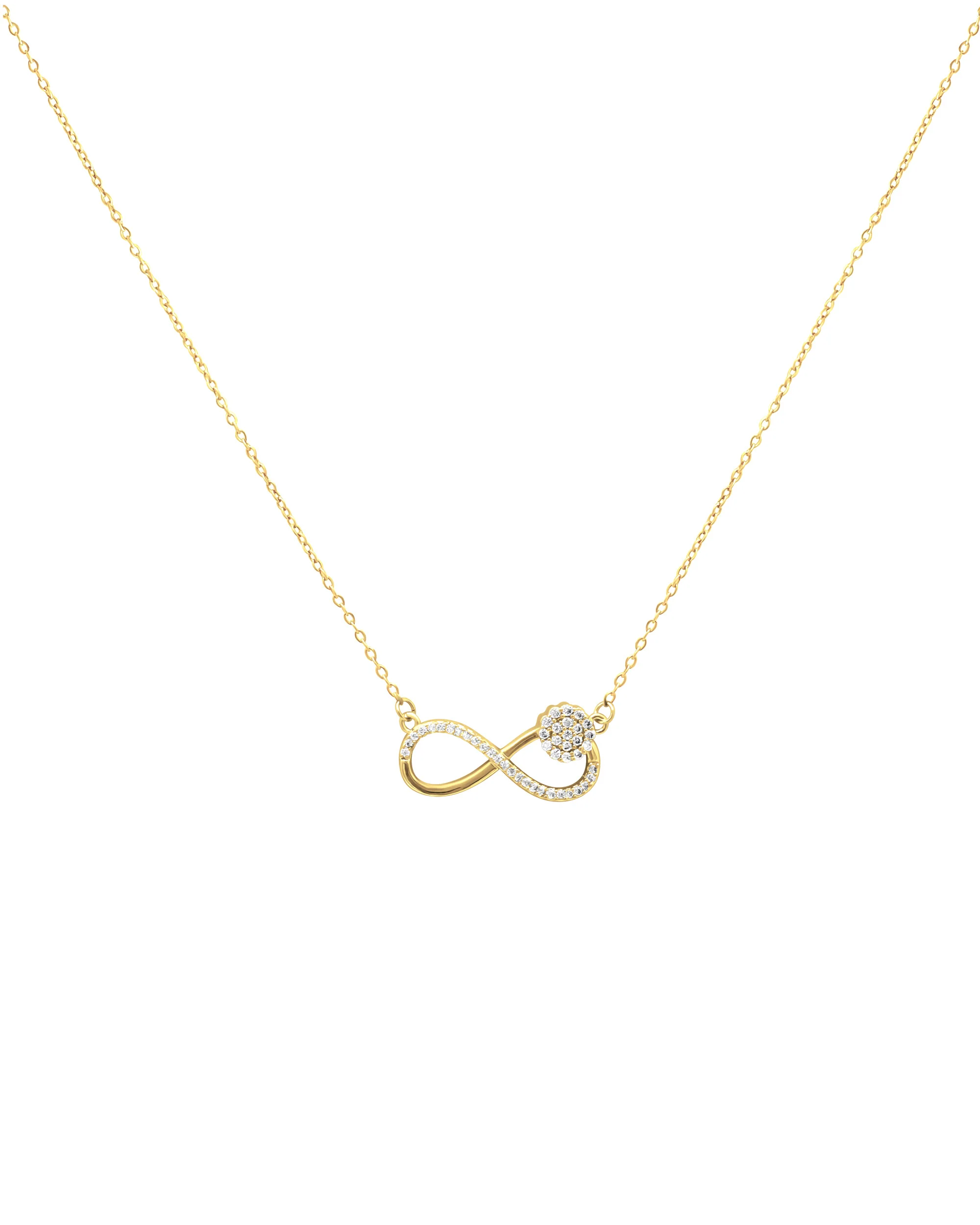 COLLIER EN ACIER DORE MOTIF INFINI AVEC ZIRCONIUM - Image 3