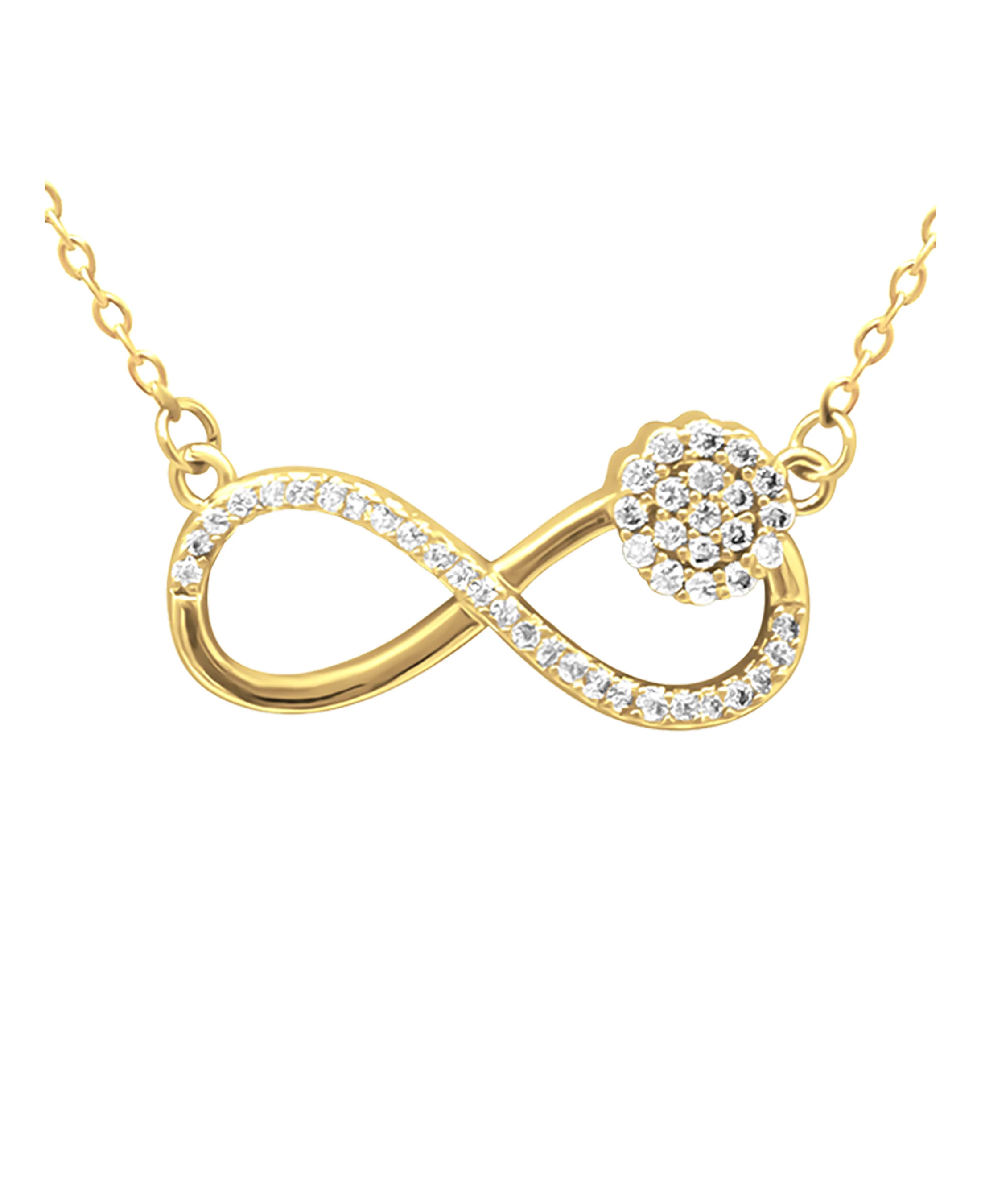 COLLIER EN ACIER DORE MOTIF INFINI AVEC ZIRCONIUM - Image 4
