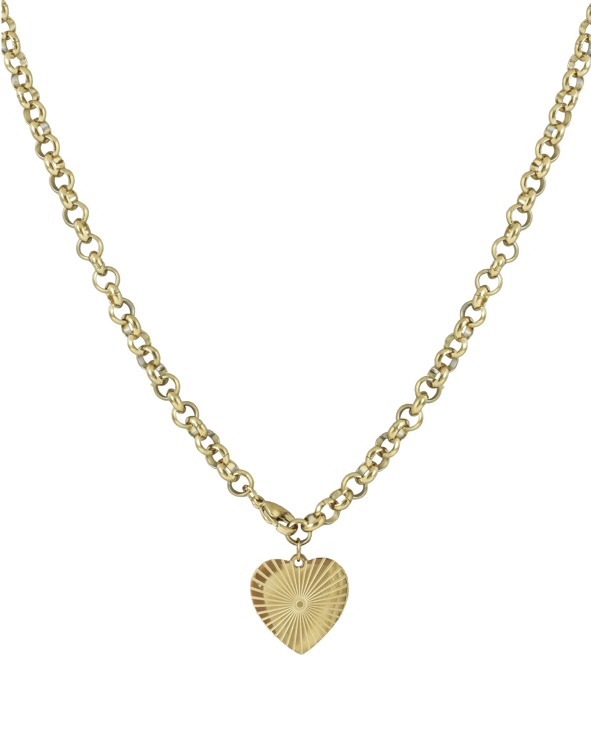 COLLIER EN ACIER DORE PENDENTIF COEUR - Image 3