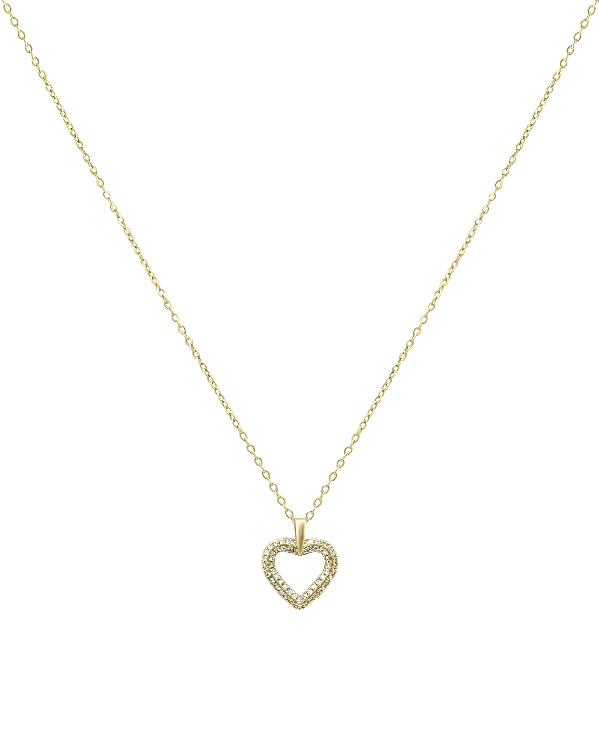 COLLIER EN ACIER DORE PENDENTIF COEUR AVEC STRASS - Image 4
