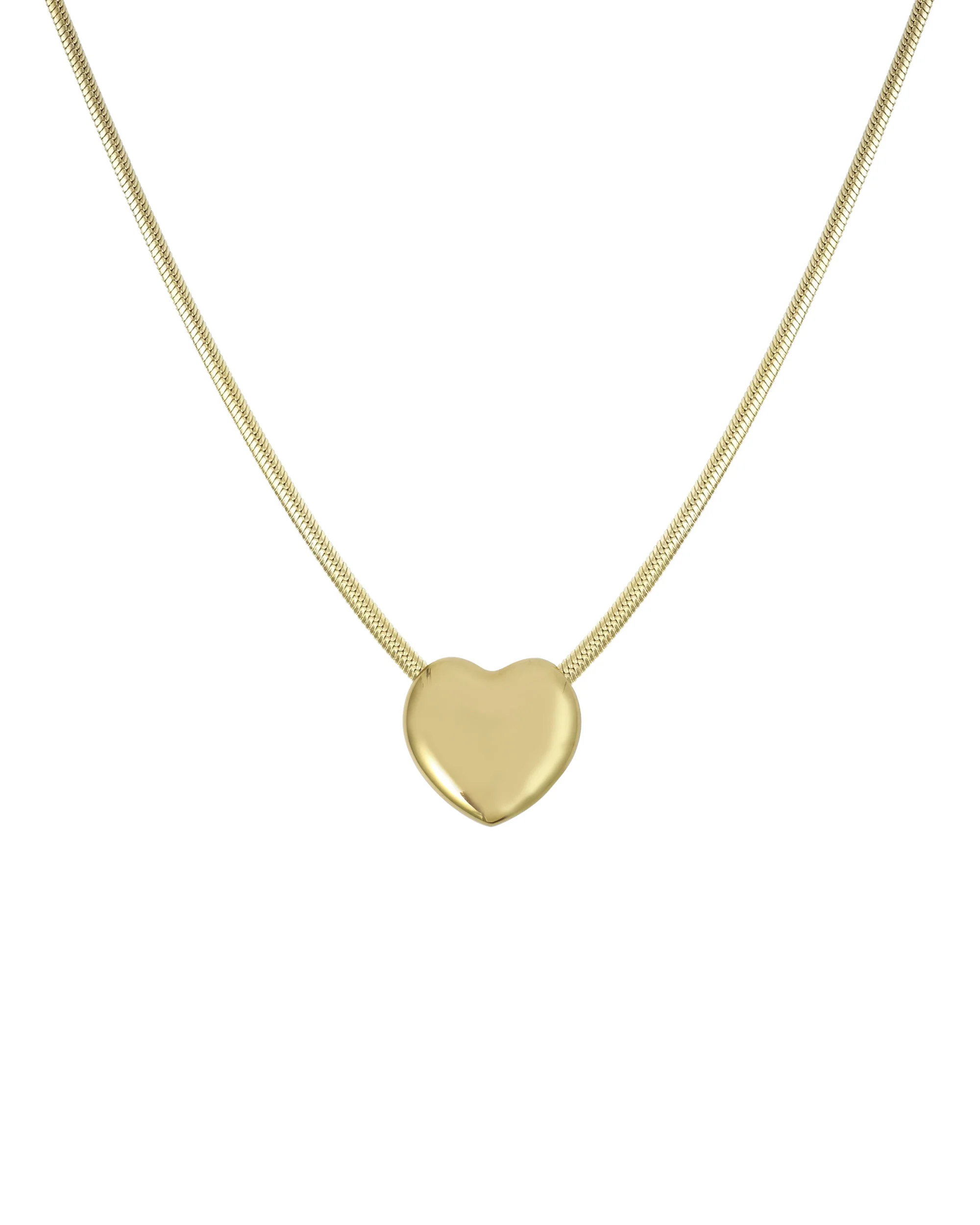 COLLIER EN ACIER DORE PENDENTIF COEUR BOMBE
