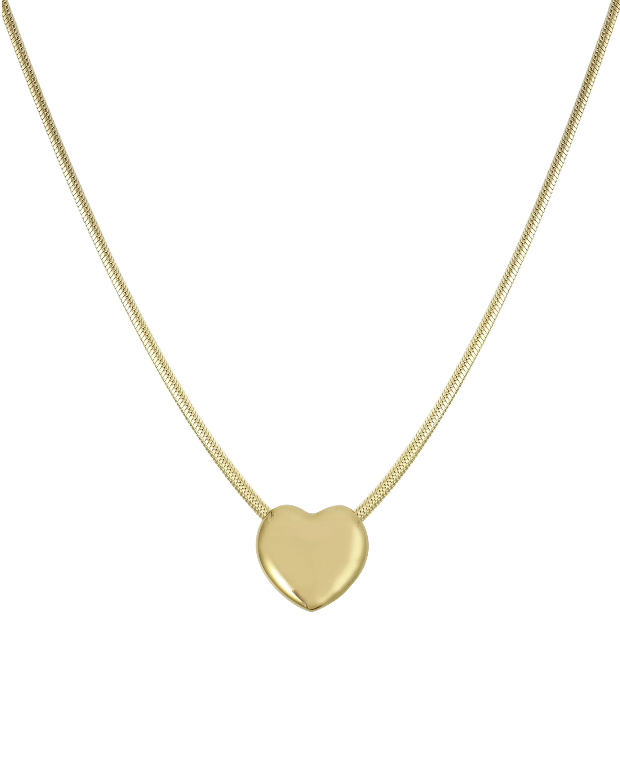 COLLIER EN ACIER DORE PENDENTIF COEUR BOMBE - Image 3