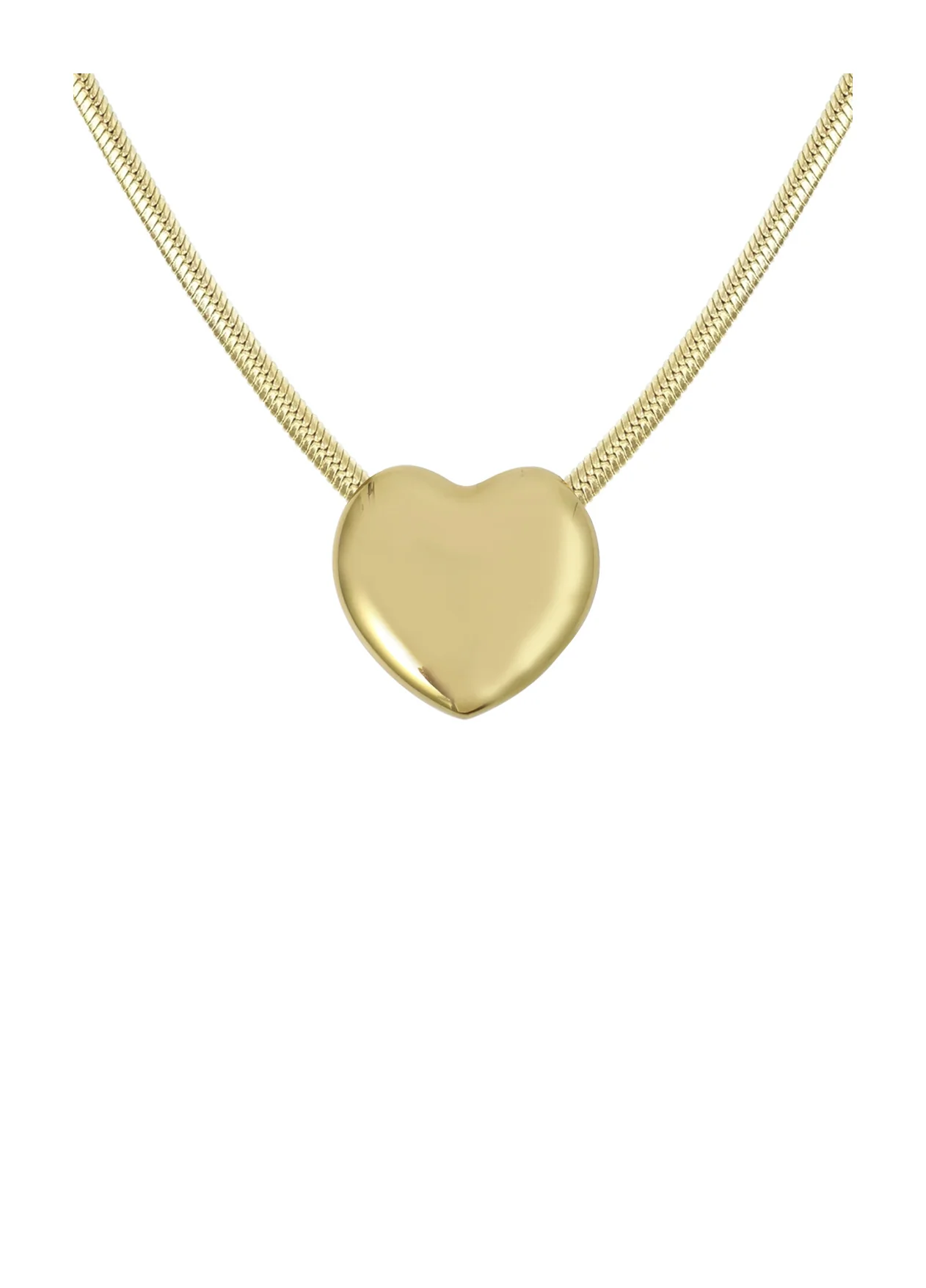 COLLIER EN ACIER DORE PENDENTIF COEUR BOMBE - Image 4