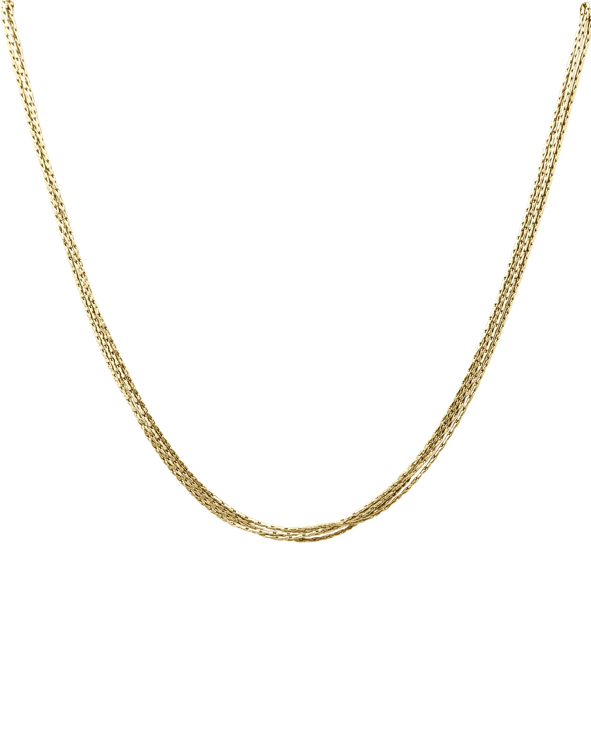 COLLIER EN ACIER DORE TRIPLE MAILLES