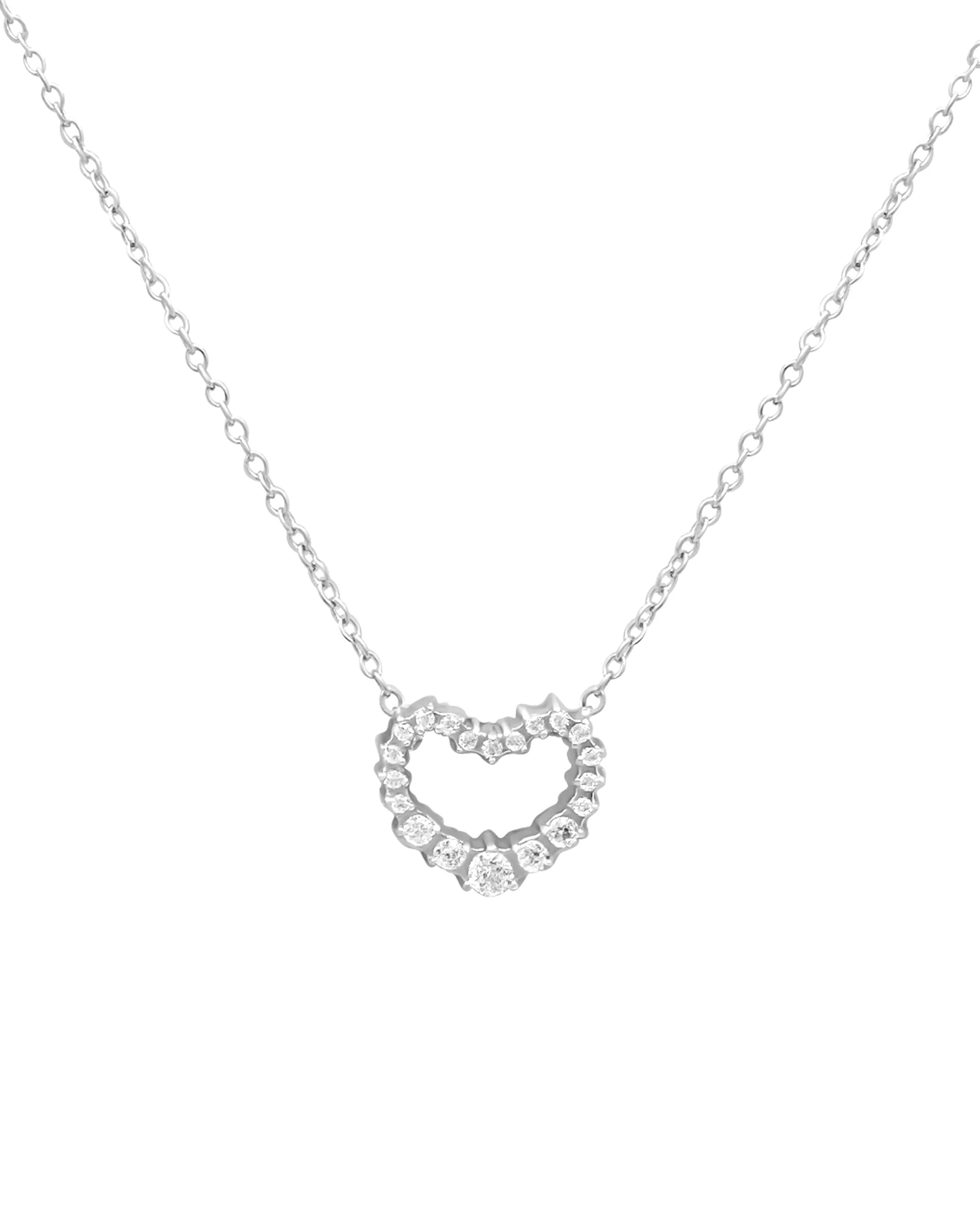 COLLIER EN ACIER MOTIF COEUR AVEC STRASS