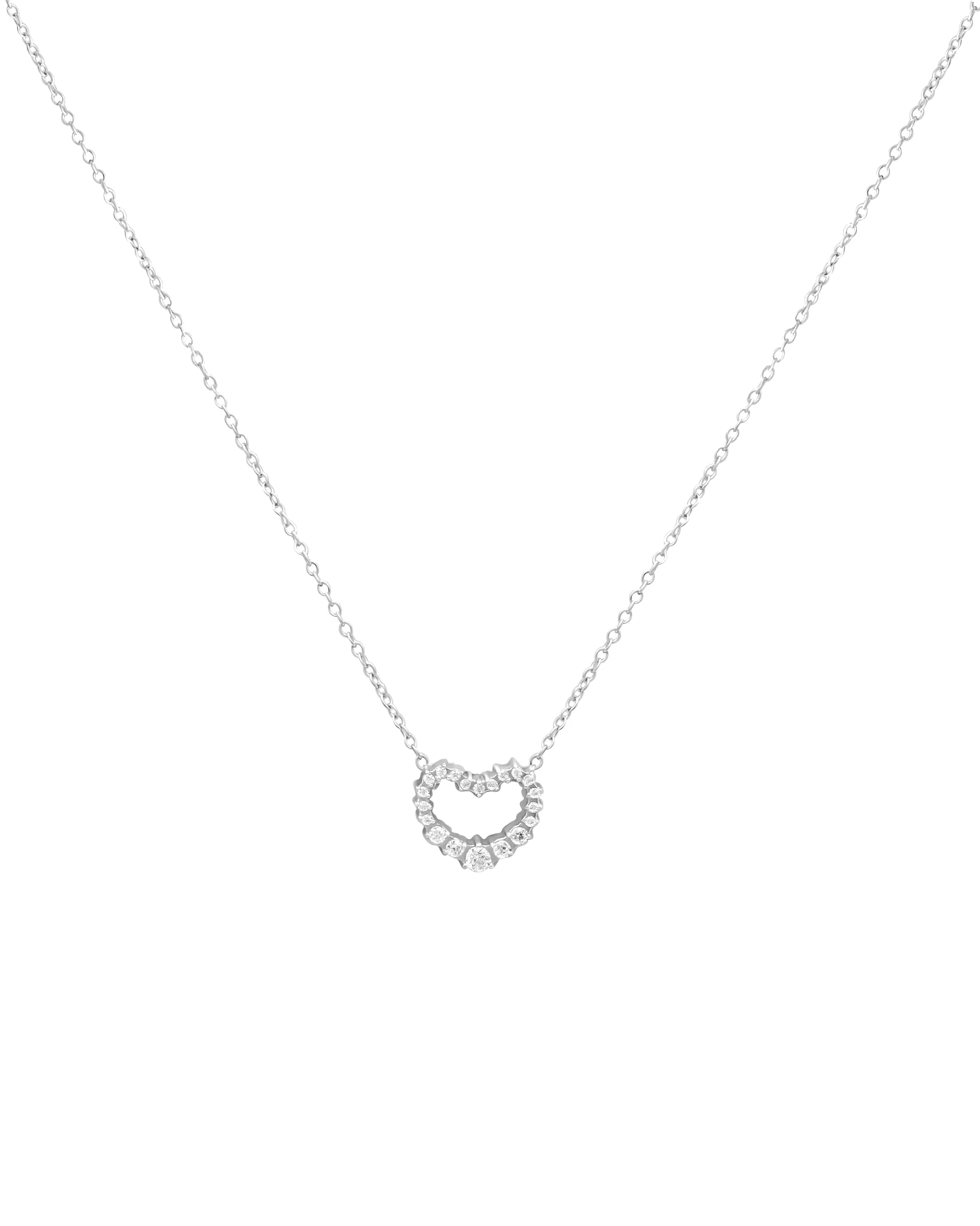 COLLIER EN ACIER MOTIF COEUR AVEC STRASS - Image 3