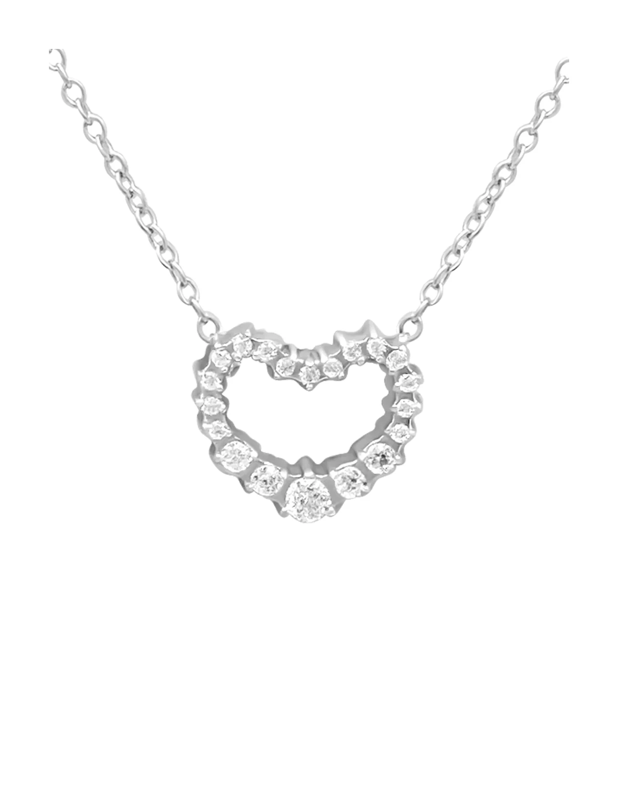 COLLIER EN ACIER MOTIF COEUR AVEC STRASS - Image 4