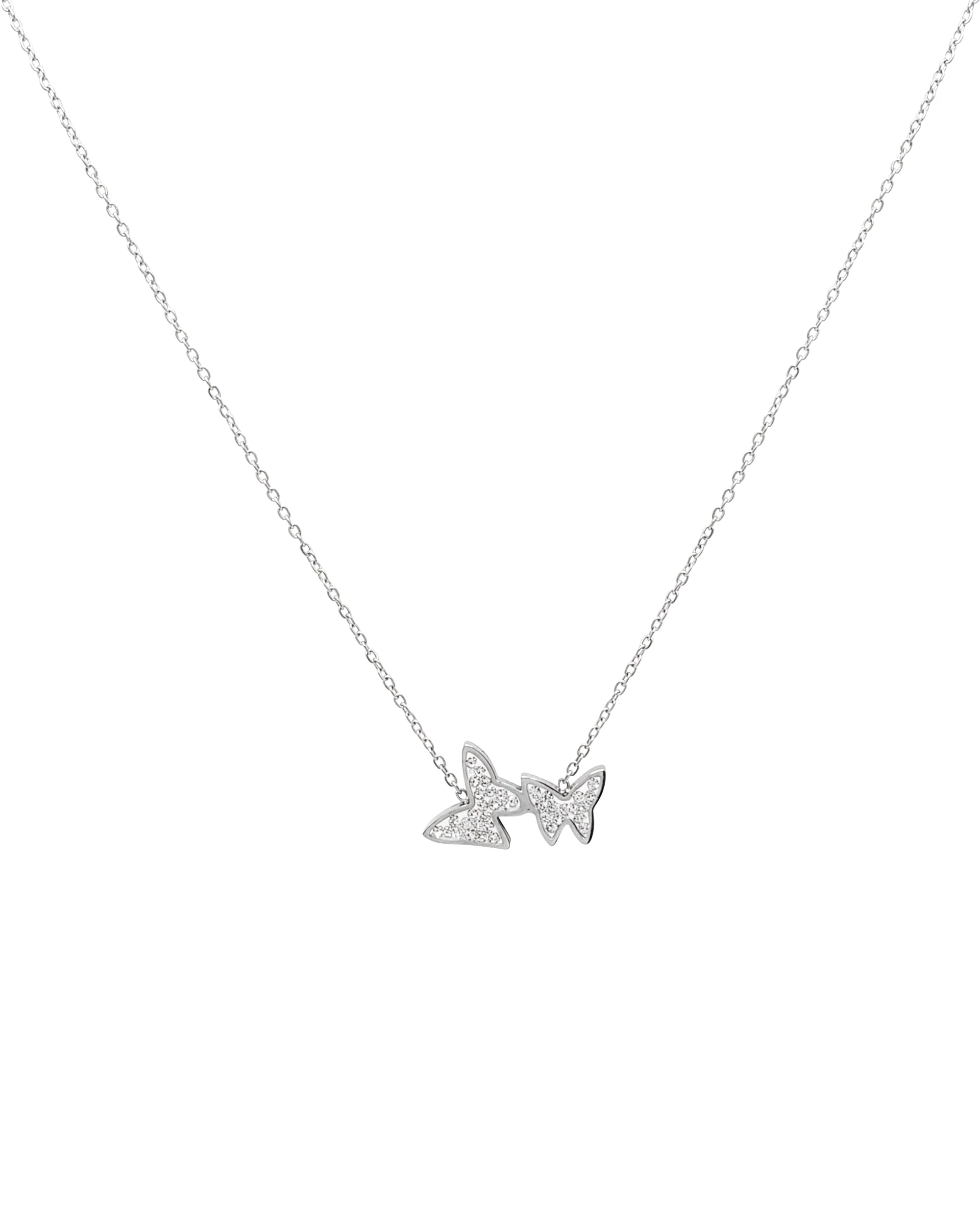 COLLIER EN ACIER PAPILLONS ET STRASS - Image 3