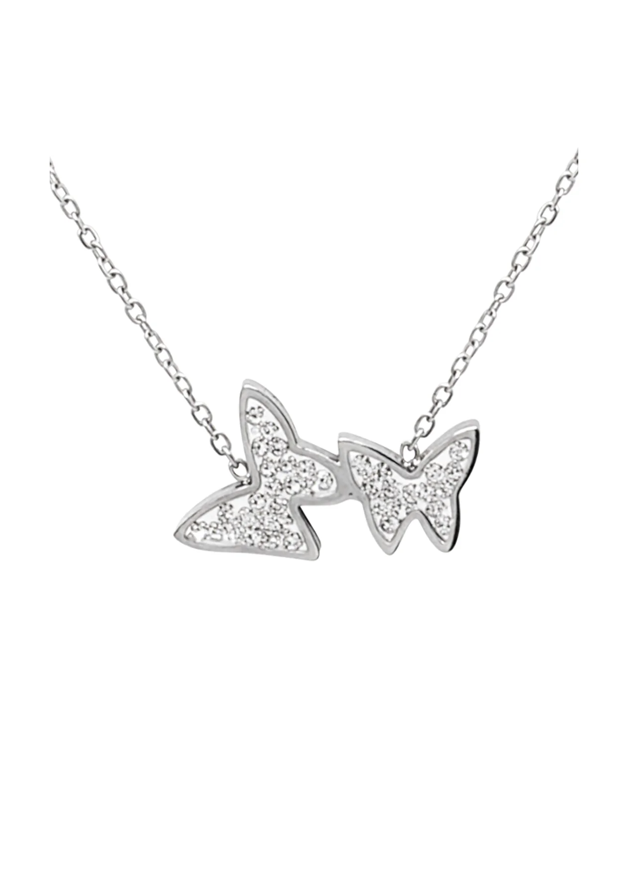 COLLIER EN ACIER PAPILLONS ET STRASS - Image 4