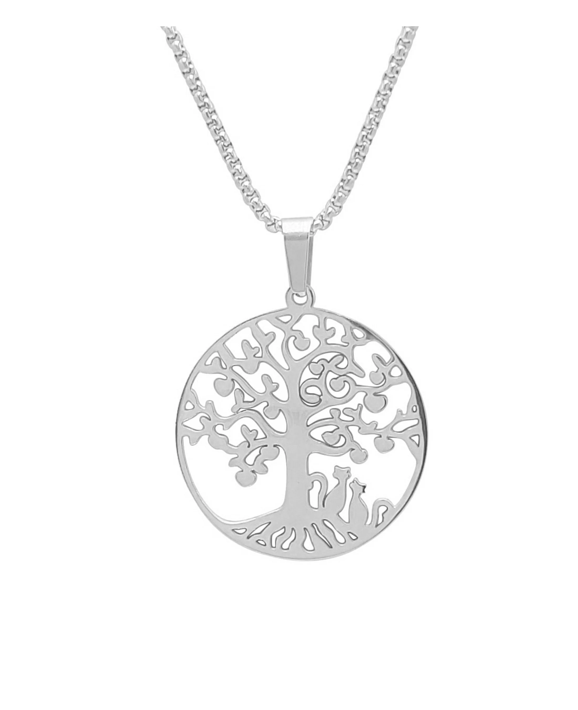 COLLIER EN ACIER PENDENTIF ARBRE DE VIE - Image 4