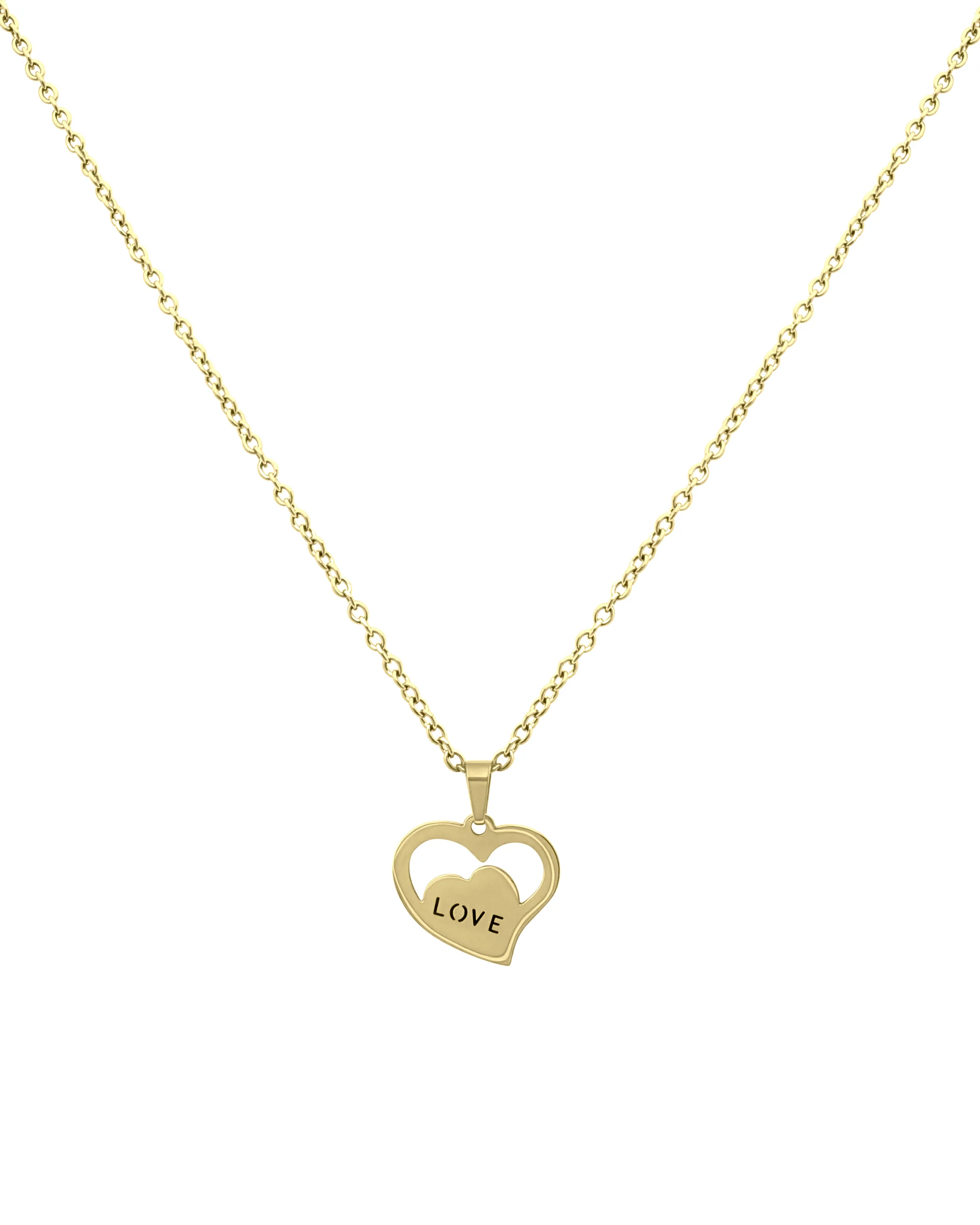 COLLIER EN ACIER PENDENTIF COEUR AVEC LOVE - Image 3