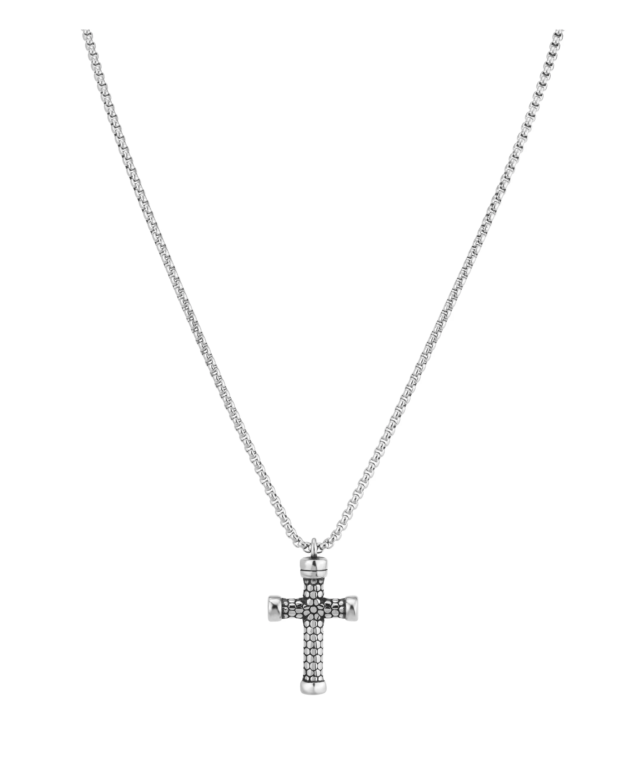 COLLIER EN ACIER PENDENTIF CROIX - Image 3