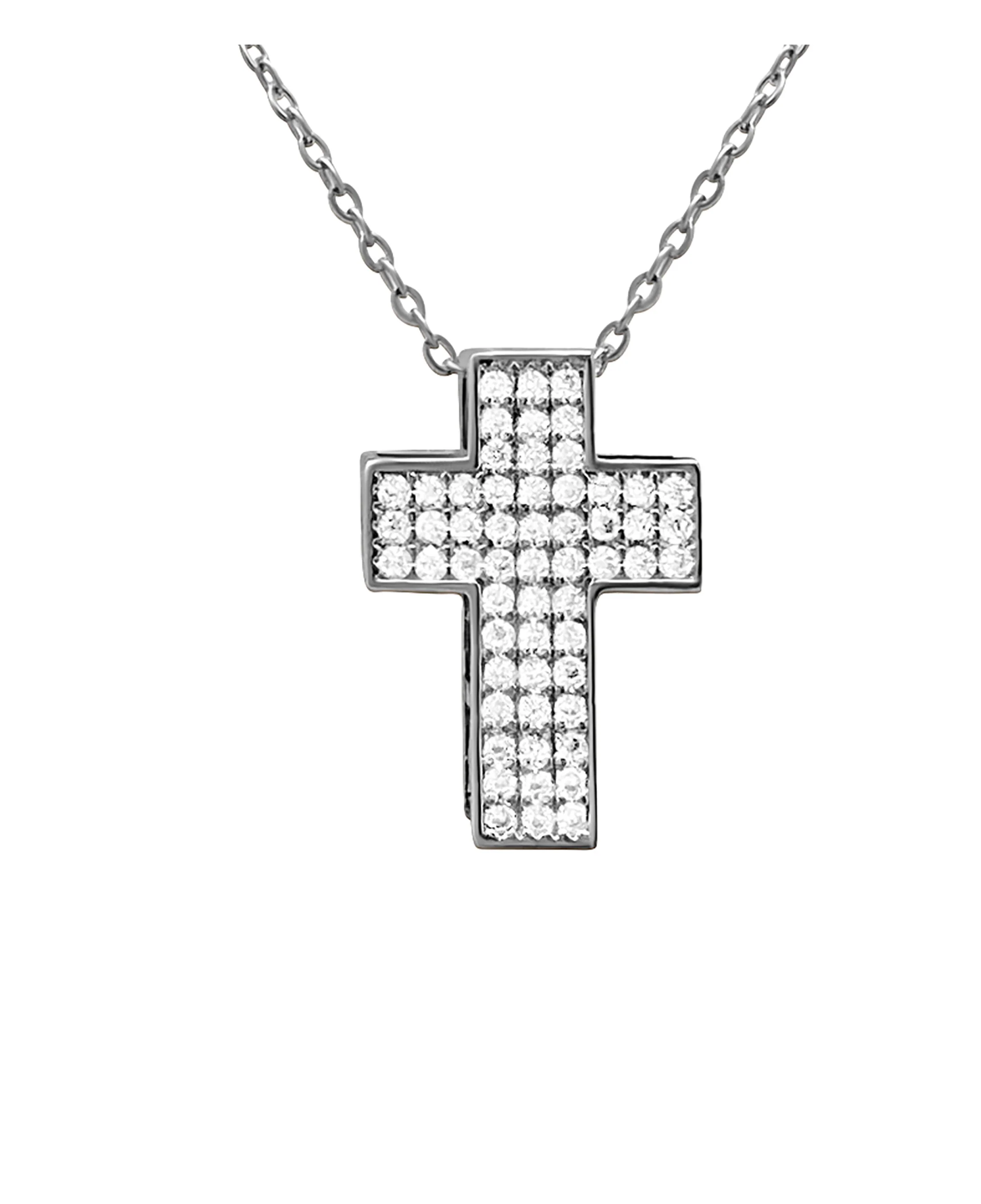 COLLIER EN ACIER PENDENTIF CROIX AVEC PIERRES - Image 4