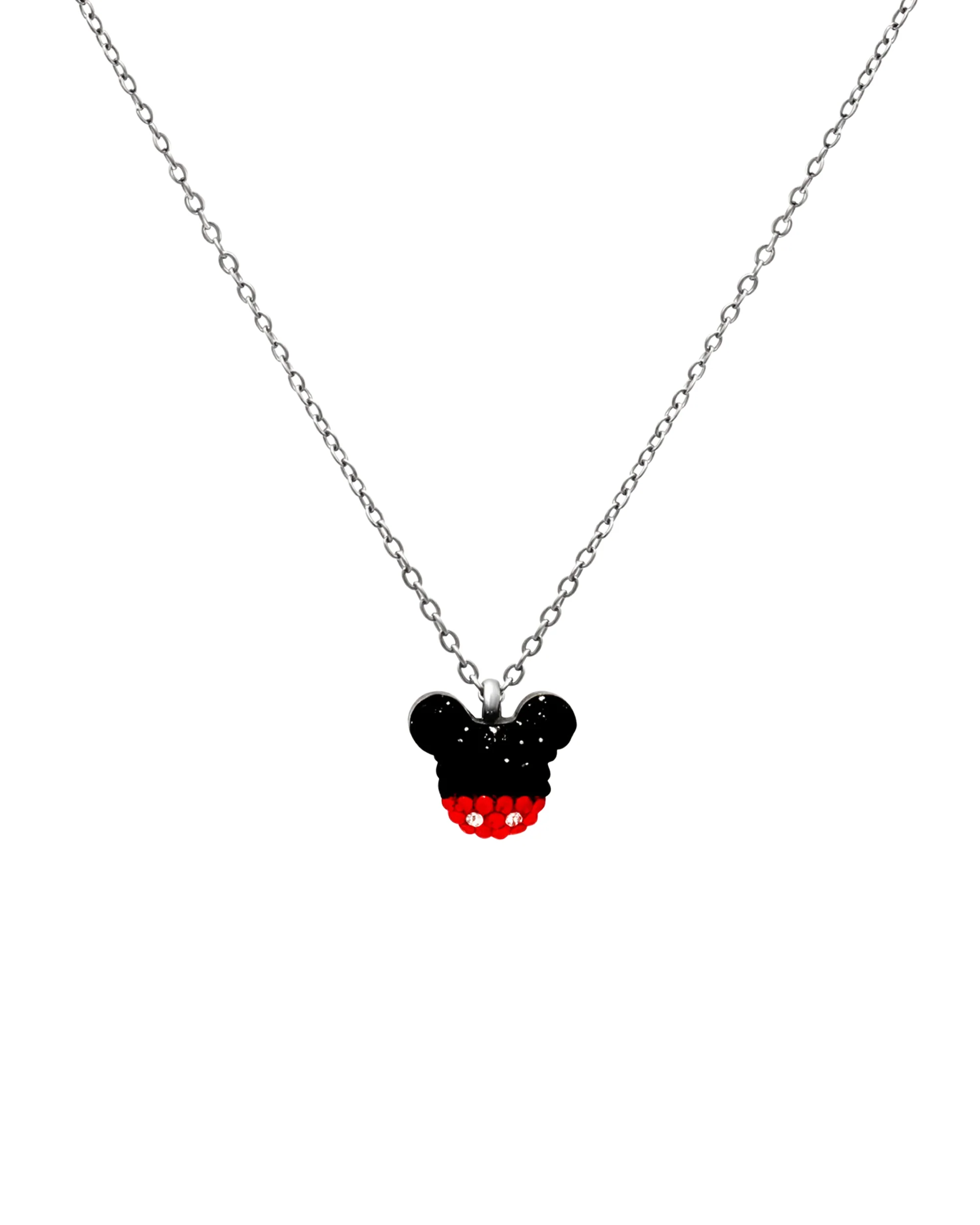 COLLIER EN ACIER PENDENTIF MICKEY MOUSE AVEC STRASS