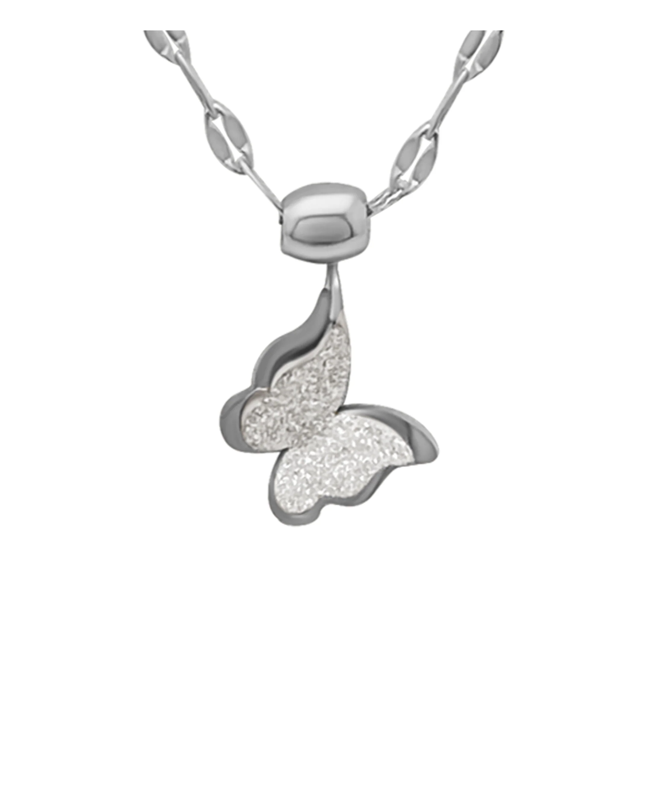 COLLIER EN ACIER PENDENTIF PAPILLON AVEC PAILLETTES - Image 4