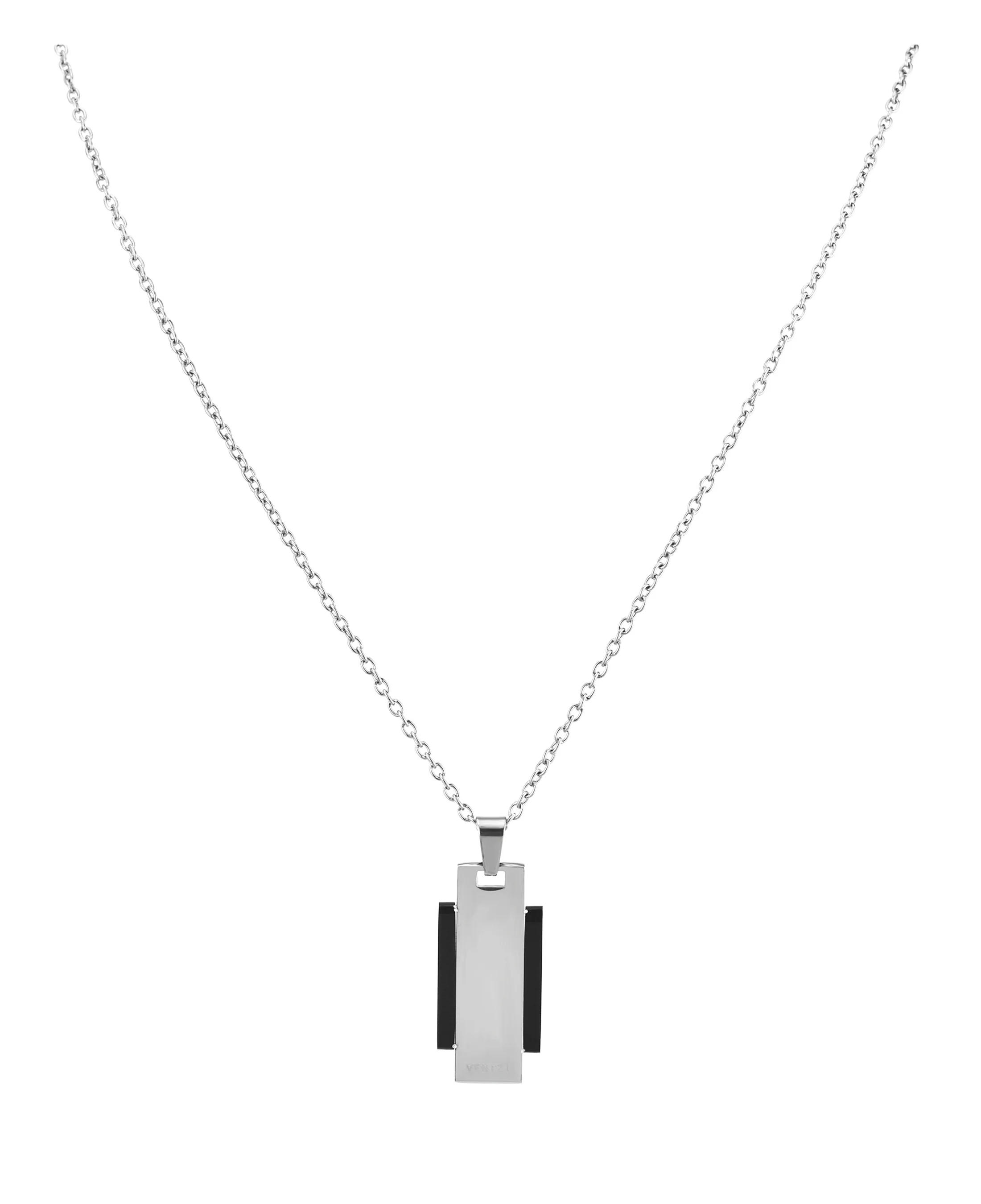 COLLIER EN ACIER PENDENTIF RECTANGLE - Image 3