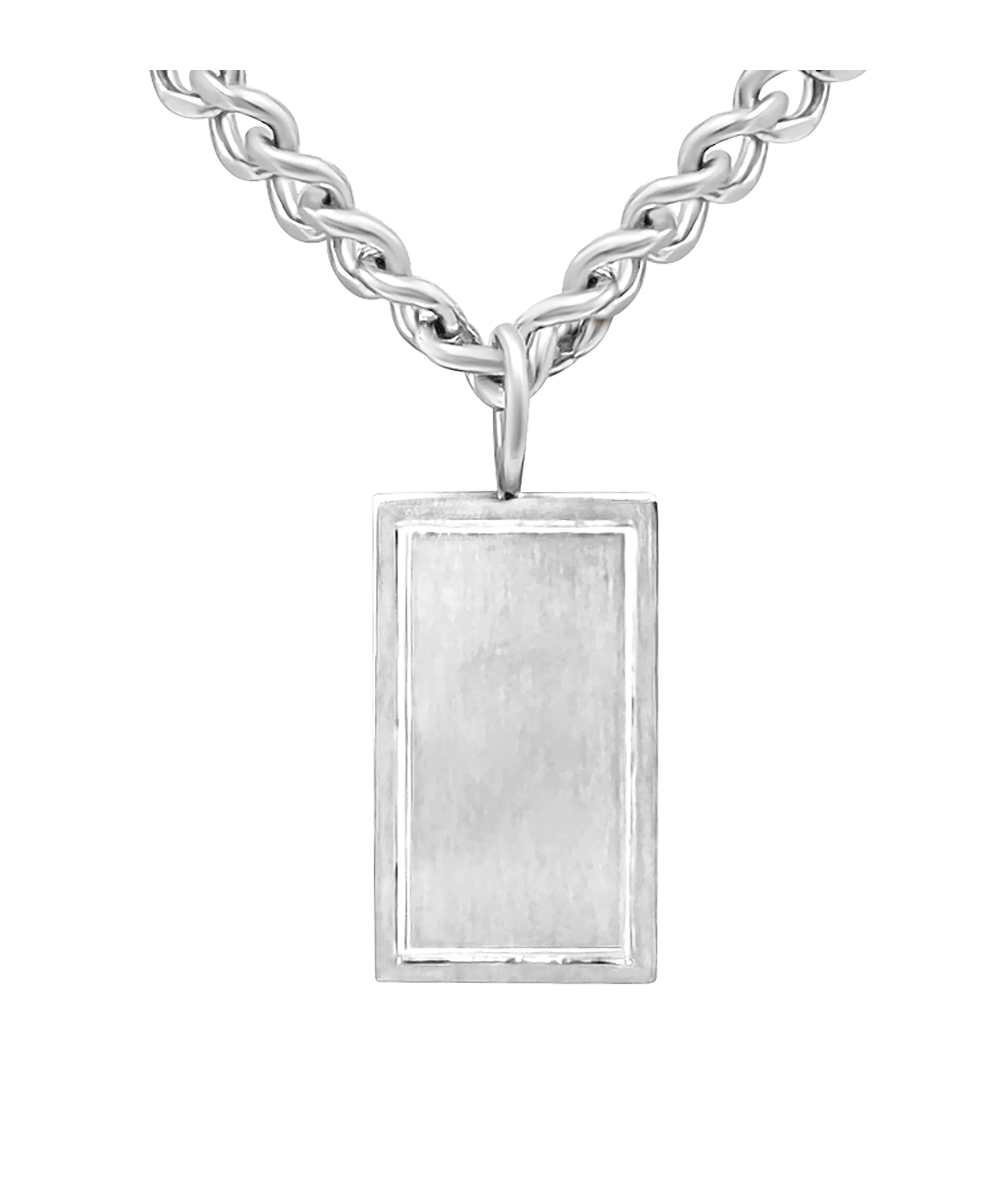 COLLIER EN ACIER PENDENTIF RECTANGLE - Image 4