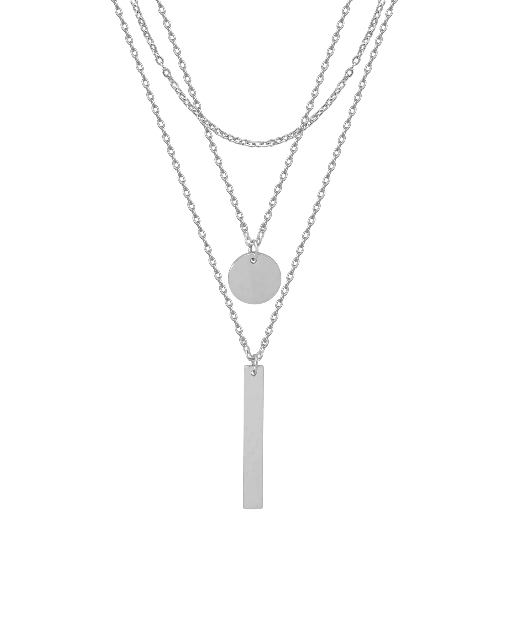 COLLIER ACIER  - STYLE CHIC A TROIS MAILLES