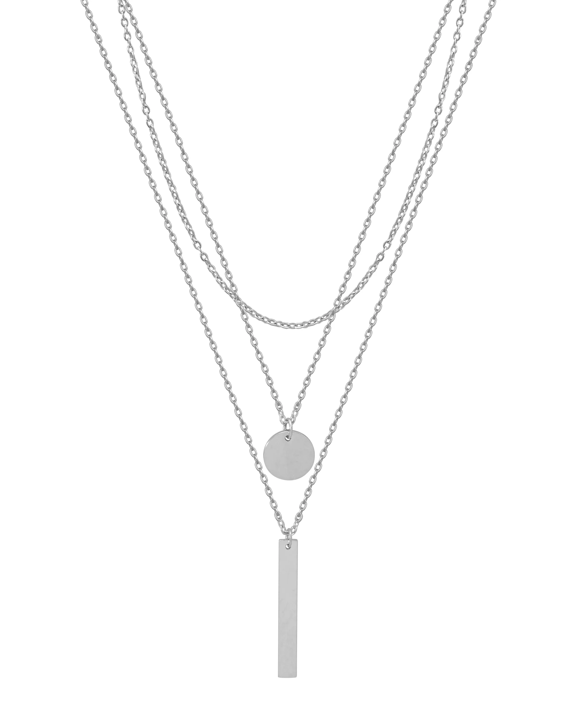 COLLIER ACIER  - STYLE CHIC A TROIS MAILLES - Image 3