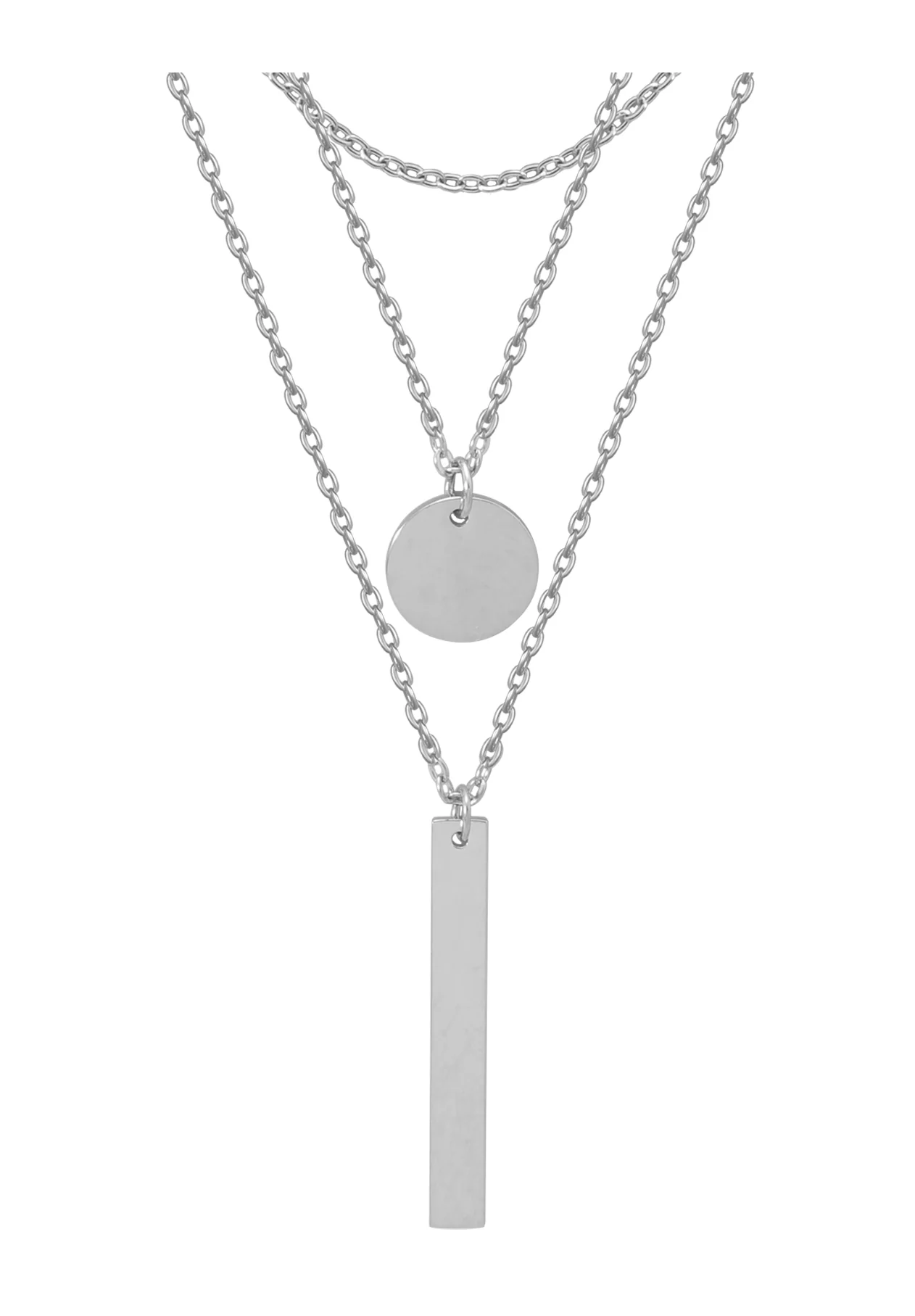 COLLIER ACIER  - STYLE CHIC A TROIS MAILLES - Image 4