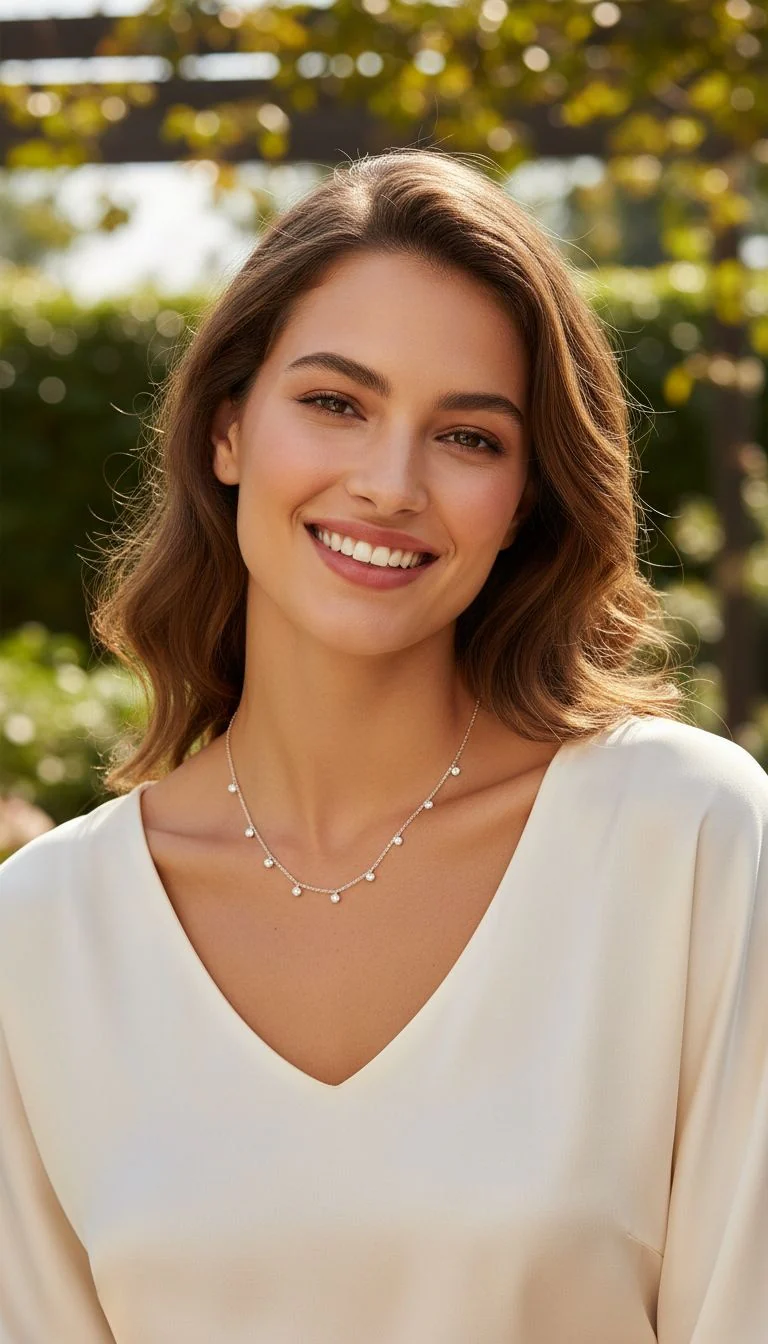 COLLIER EN ARGENT 10 PIERRES PENDANTES - Image 2