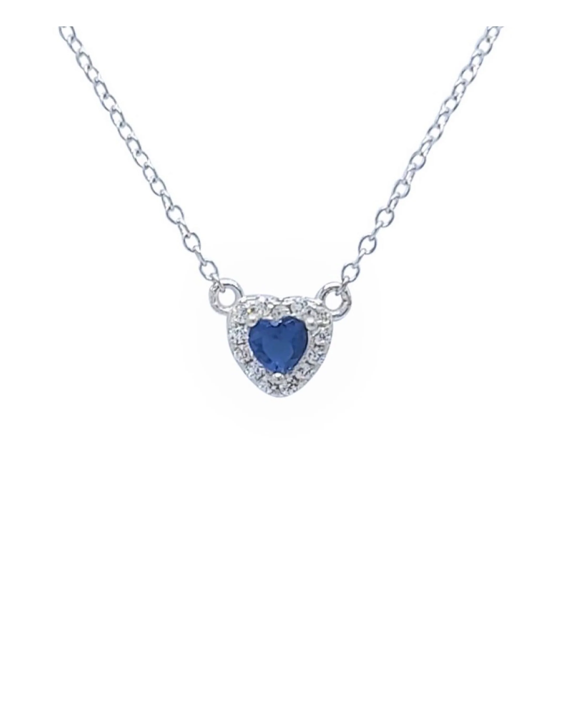 COLLIER EN ARGENT AVEC COEUR BLEU - Image 4