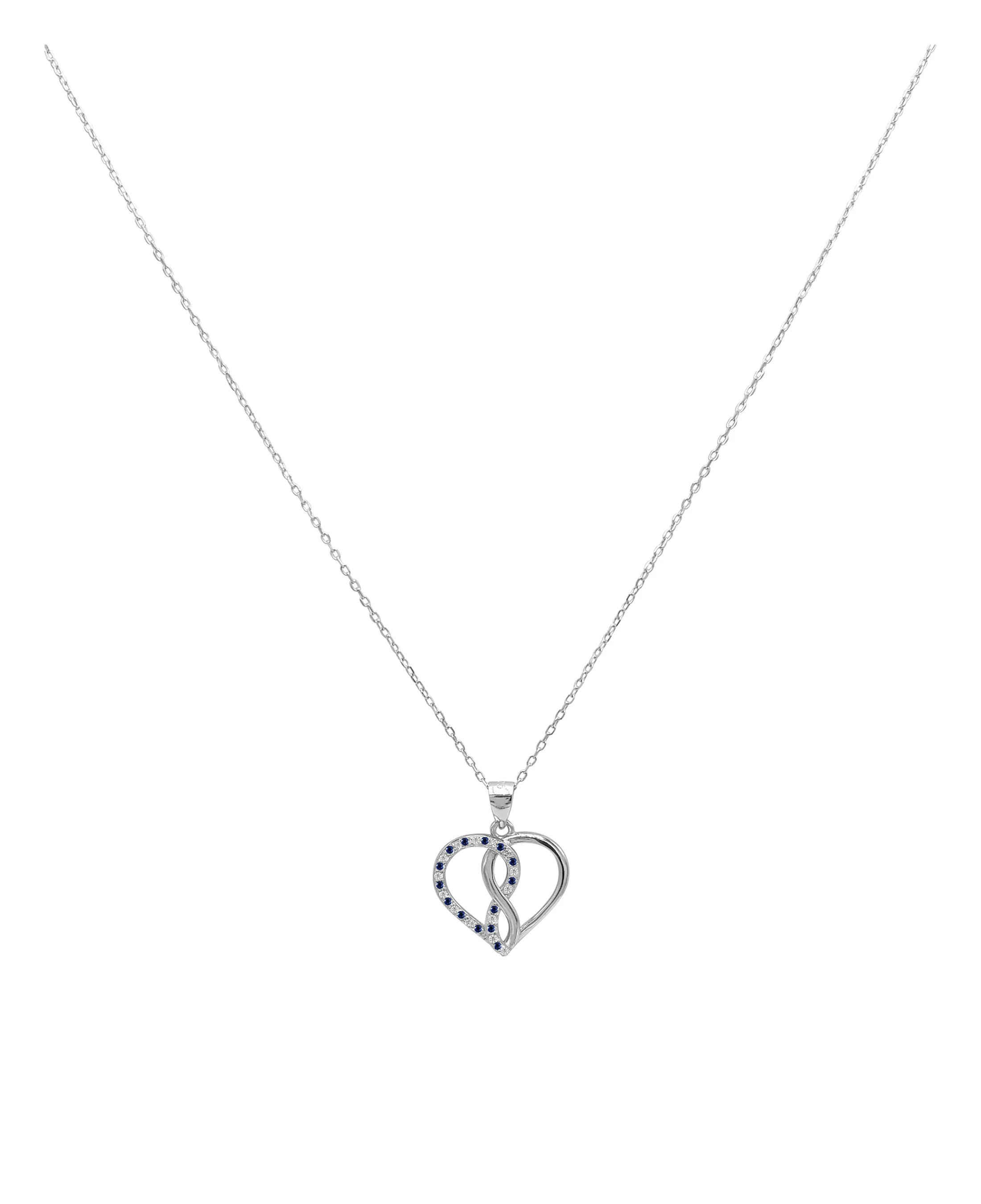COLLIER EN ARGENT AVEC COEURS ENLACES ET ZIRCONIUM - Image 3
