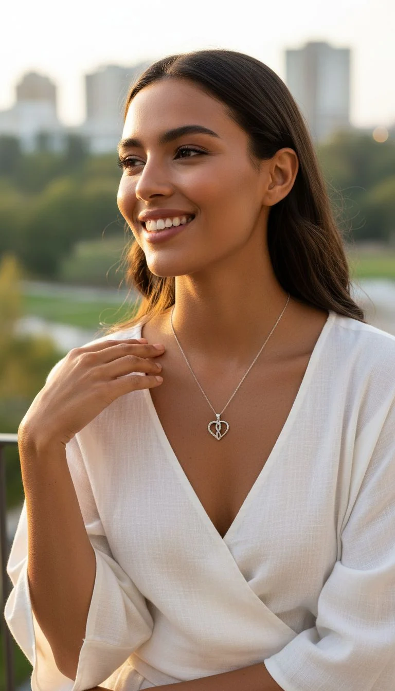 COLLIER COEUR EN ARGENT – L’AMOUR QUI BRILLE - Image 2