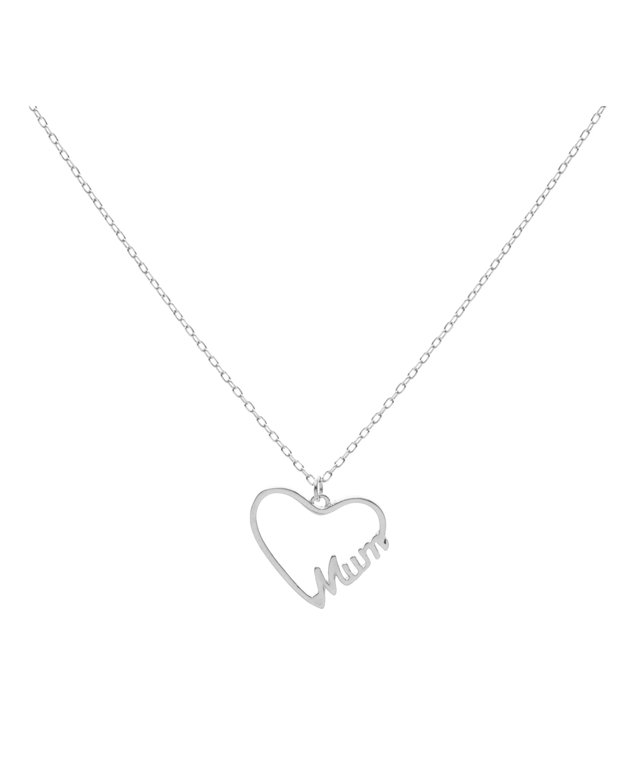 COLLIER EN ARGENT AVEC PENDENTIF COEUR "MUM" - Image 3
