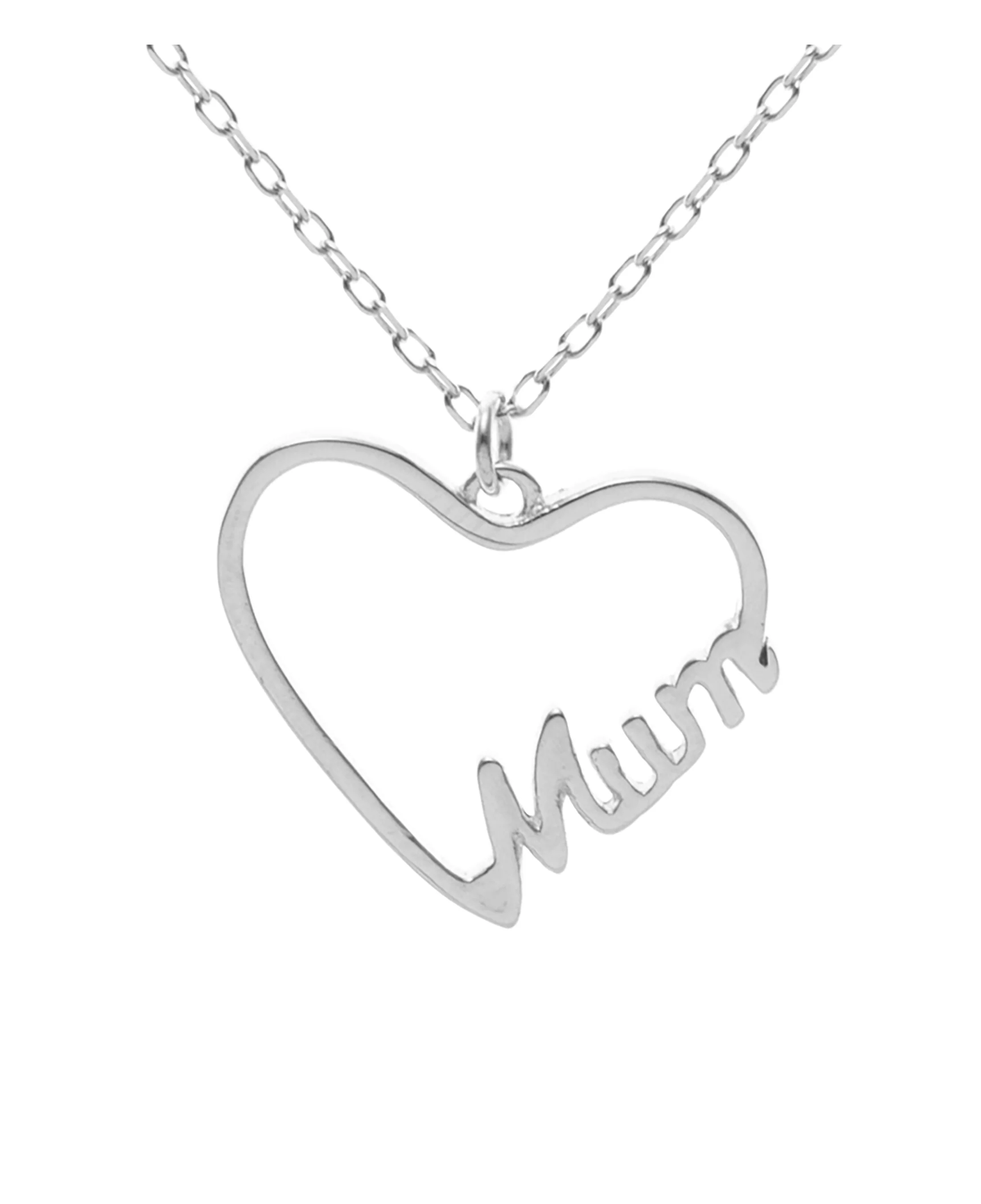 COLLIER EN ARGENT AVEC PENDENTIF COEUR "MUM" - Image 4