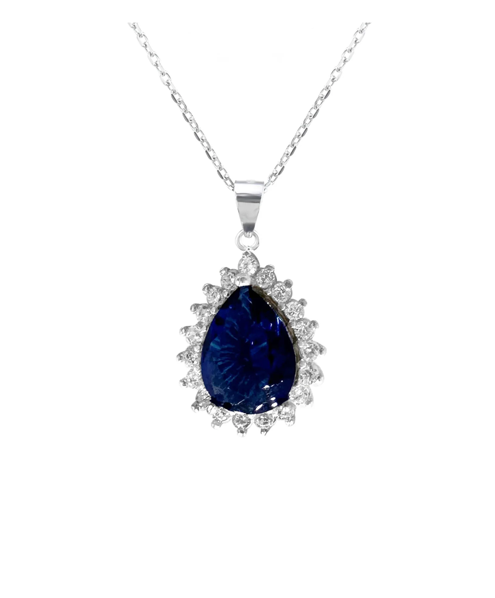 COLLIER EN ARGENT AVEC PENDENTIF GOUTTE BLEUE - Image 4
