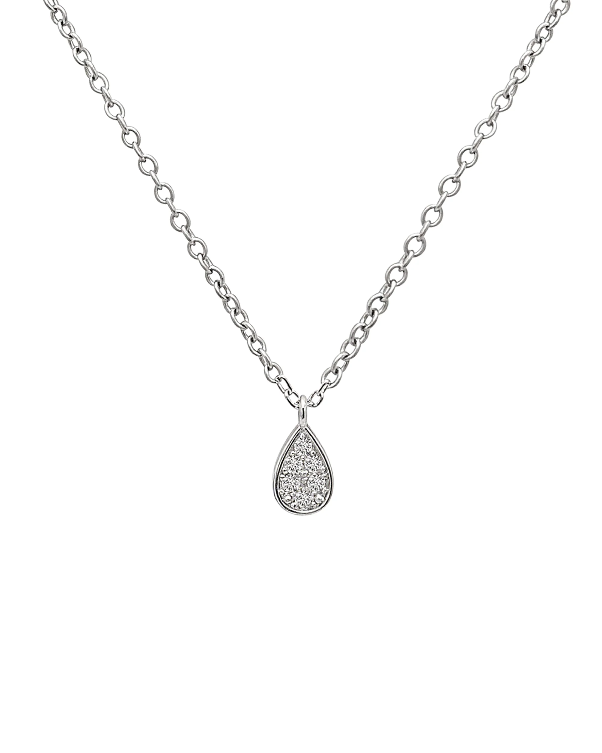 COLLIER EN ARGENT AVEC PENDENTIF GOUTTE ET PIERRES