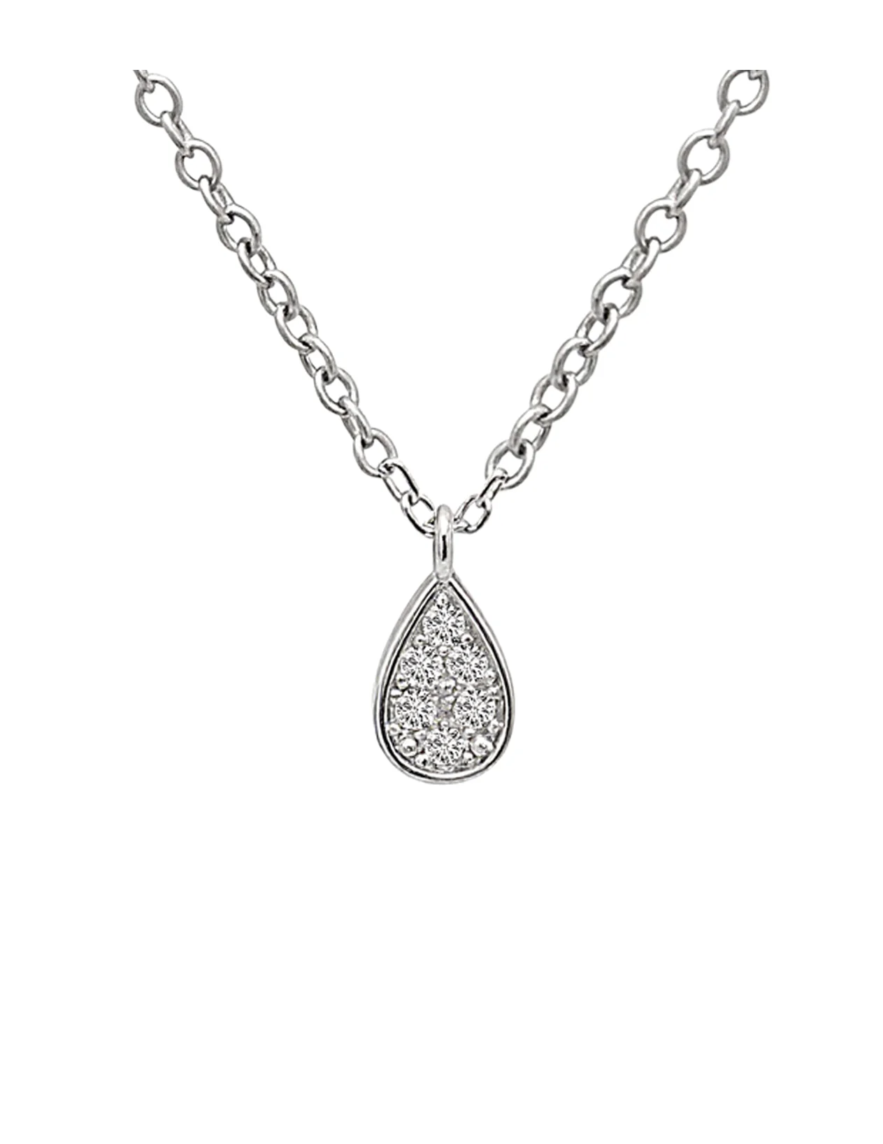 COLLIER EN ARGENT AVEC PENDENTIF GOUTTE ET PIERRES - Image 4