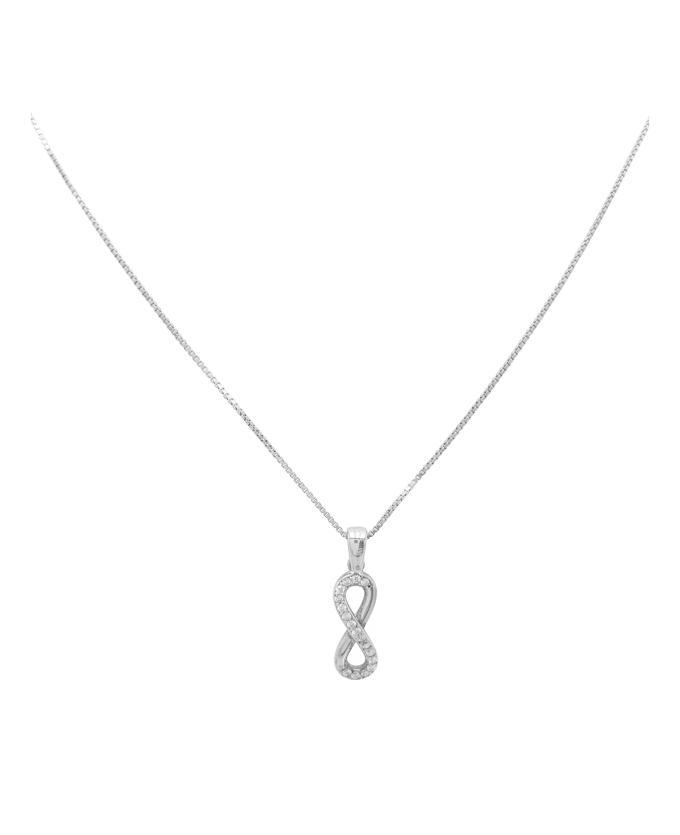 COLLIER EN ARGENT AVEC PENDENTIF INFINI ET PIERRES - Image 3