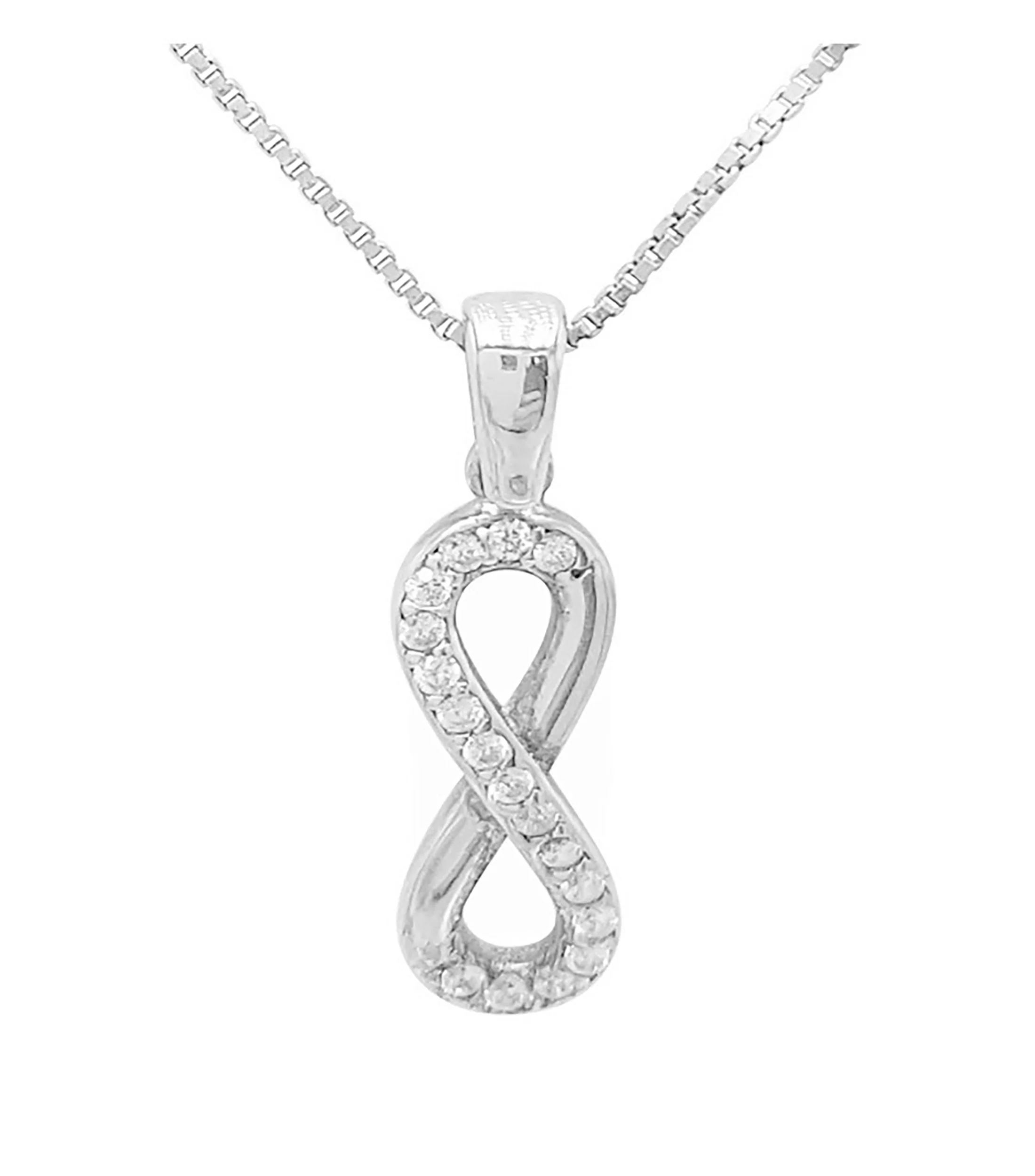 COLLIER EN ARGENT AVEC PENDENTIF INFINI ET PIERRES - Image 4
